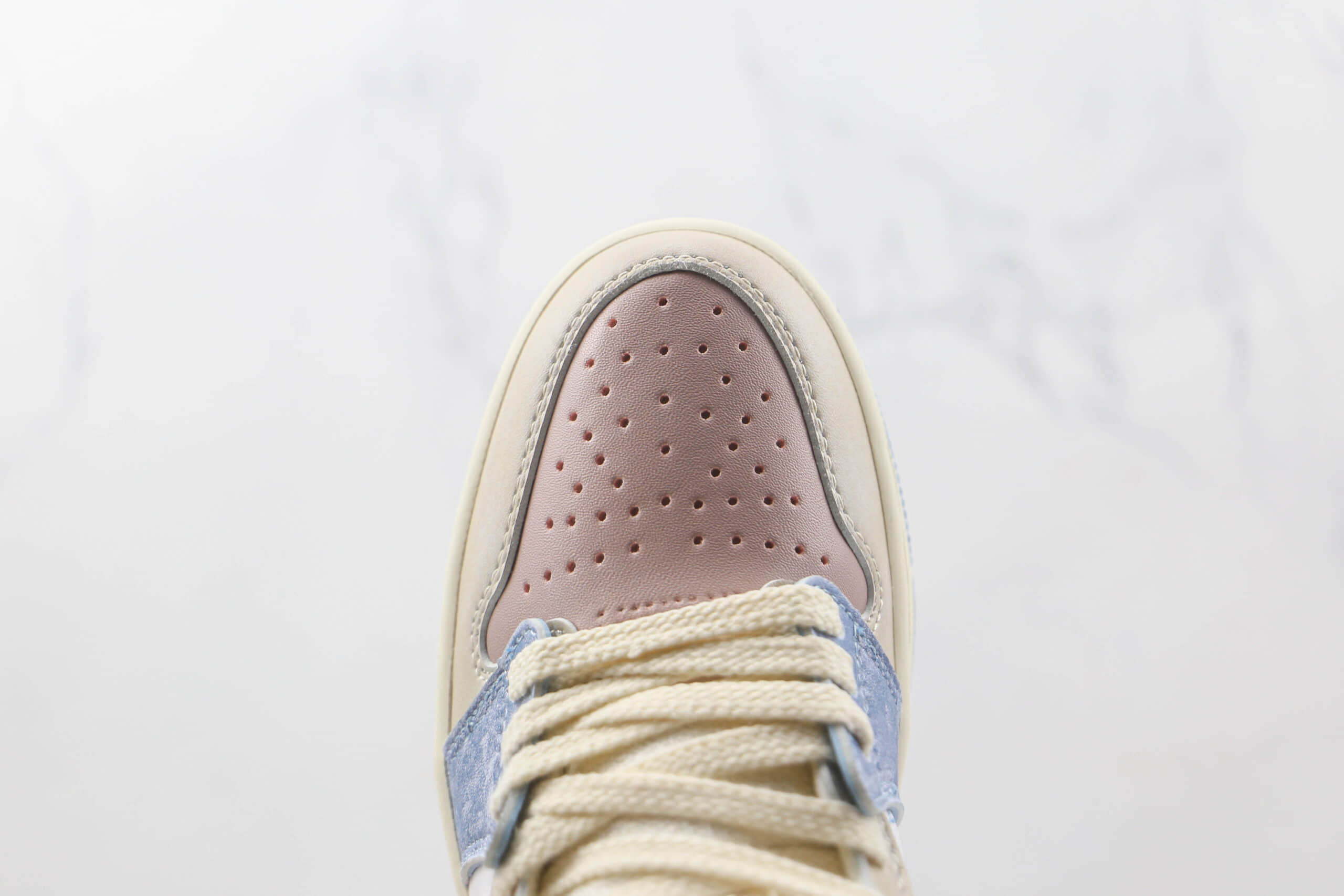 乔丹Air Jordan 1 Zoom CMFT Corduroy纯原版本中帮AJ1粉蓝色反毛皮篮球鞋原楦头纸板打造 货号:DQ5092-651