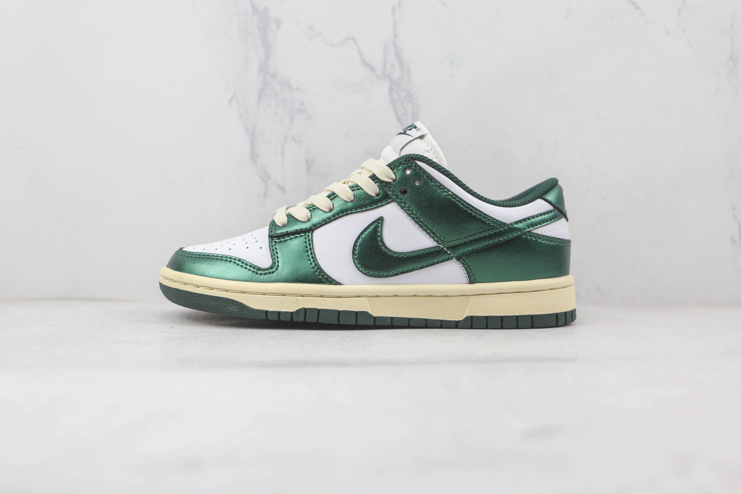 耐克Nike Dunk Low Vintage Green纯原版本低帮DUNK白绿做旧板鞋原盒原标 货号:DQ8580-100