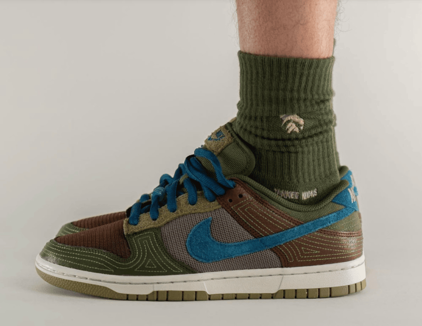 酷似“刺子绣”!全新Nike Dunk Low上脚图曝光! 货号:DR0159-200