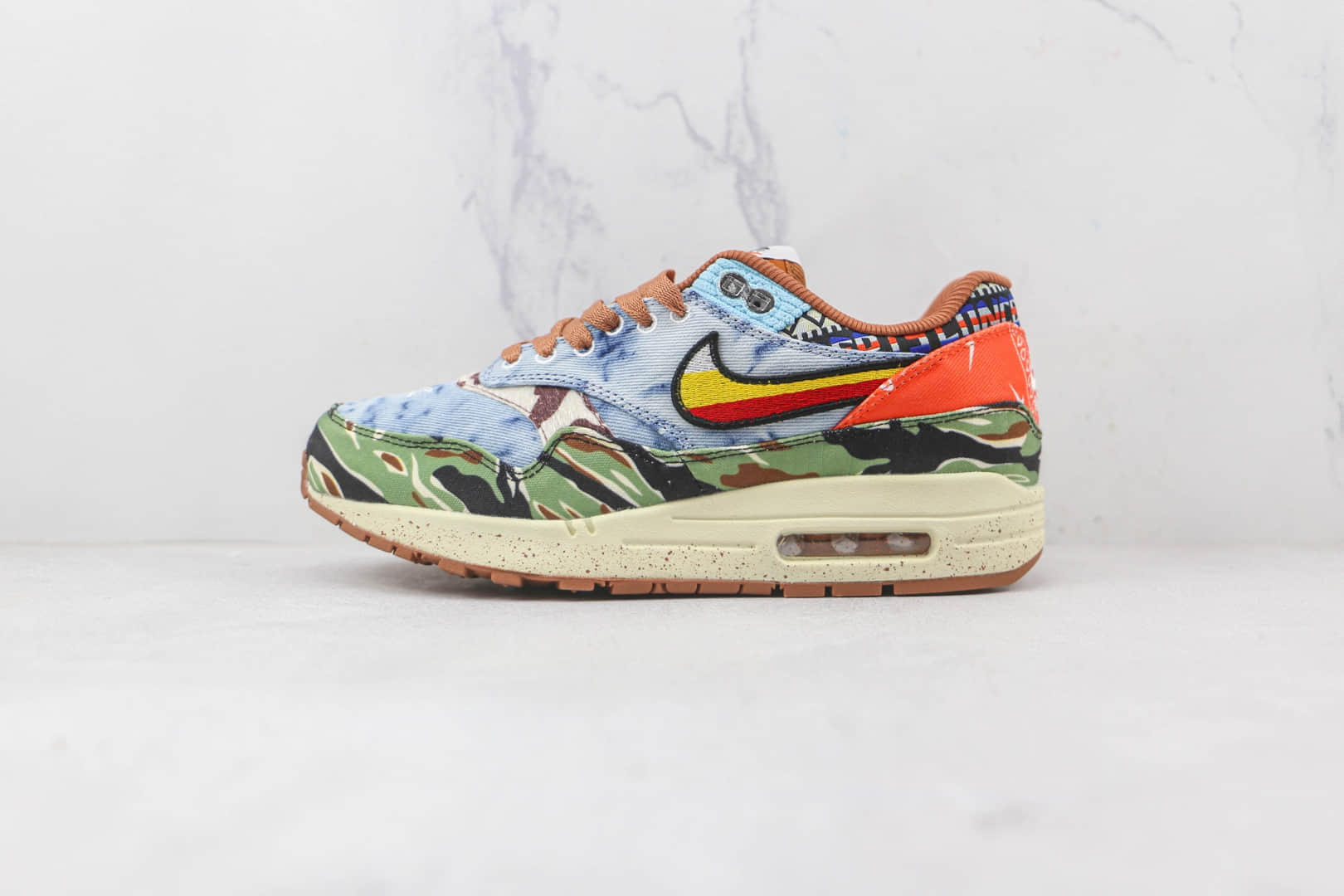 耐克Nike Air Max 1 x Concepts联名款纯原版本迷彩丹宁Max1气垫鞋原档案数据开发 货号:DN1803-900