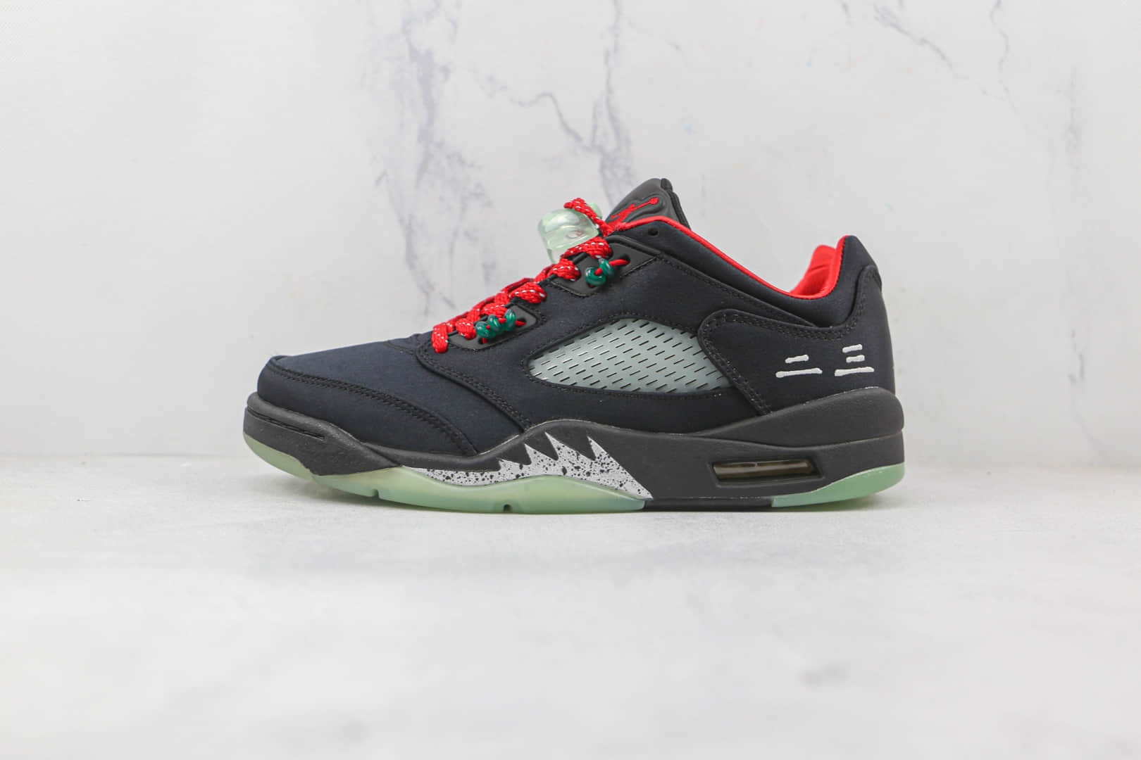 乔丹Air Jordan AJ5 Retro Low CNY纯原版本低帮AJ5中国年黑红丝绸翡翠夜光撕撕乐篮球鞋原盒原标 货号:DM4640-036