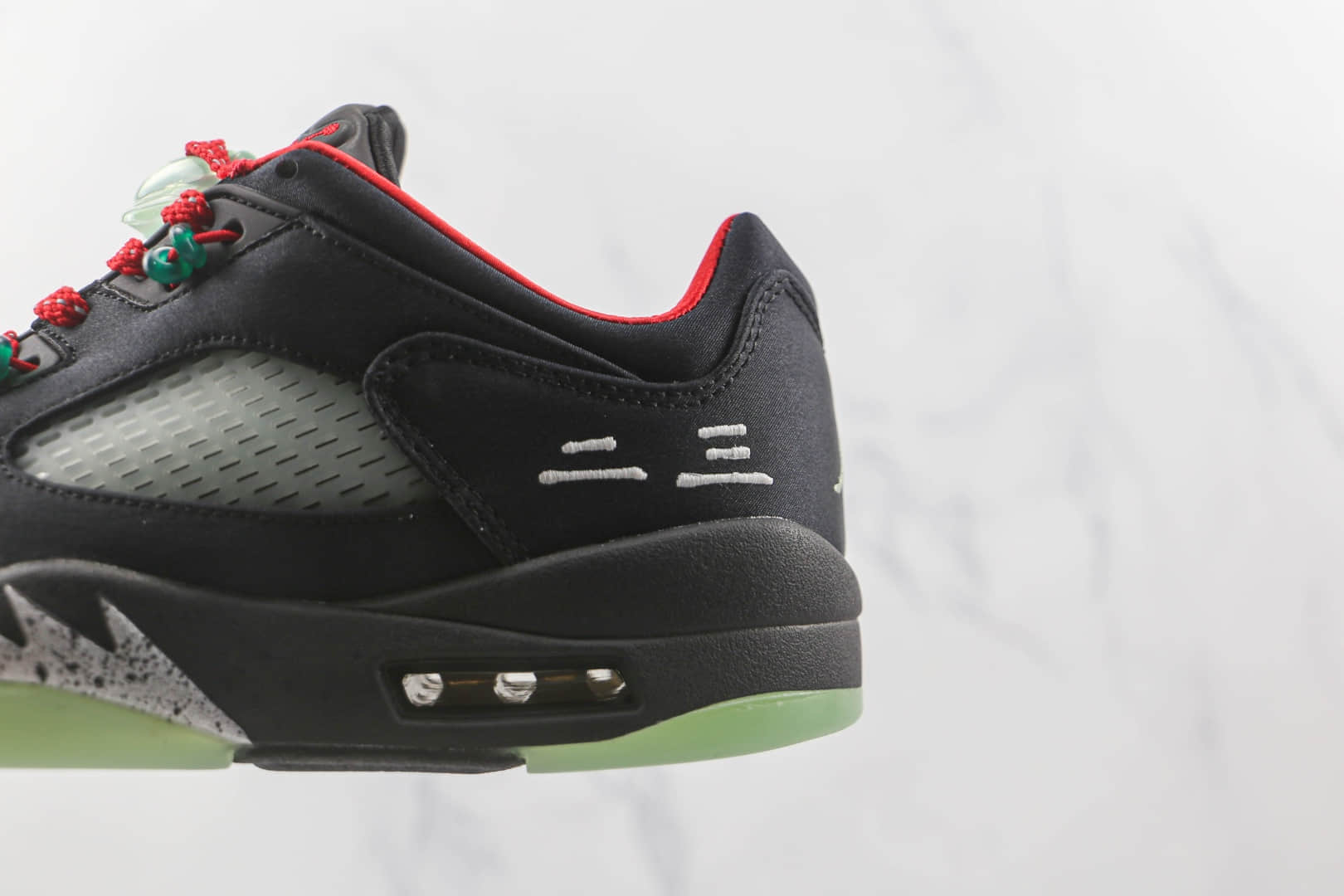 乔丹Air Jordan AJ5 Retro Low CNY纯原版本低帮AJ5中国年黑红丝绸翡翠夜光撕撕乐篮球鞋原盒原标 货号:DM4640-036