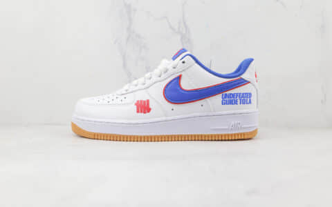 耐克Nike Air Force 1’07 Low x Undefeated联名款纯原版本低帮空军一号生胶底白蓝色板鞋内置气垫 货号:DM8461-100