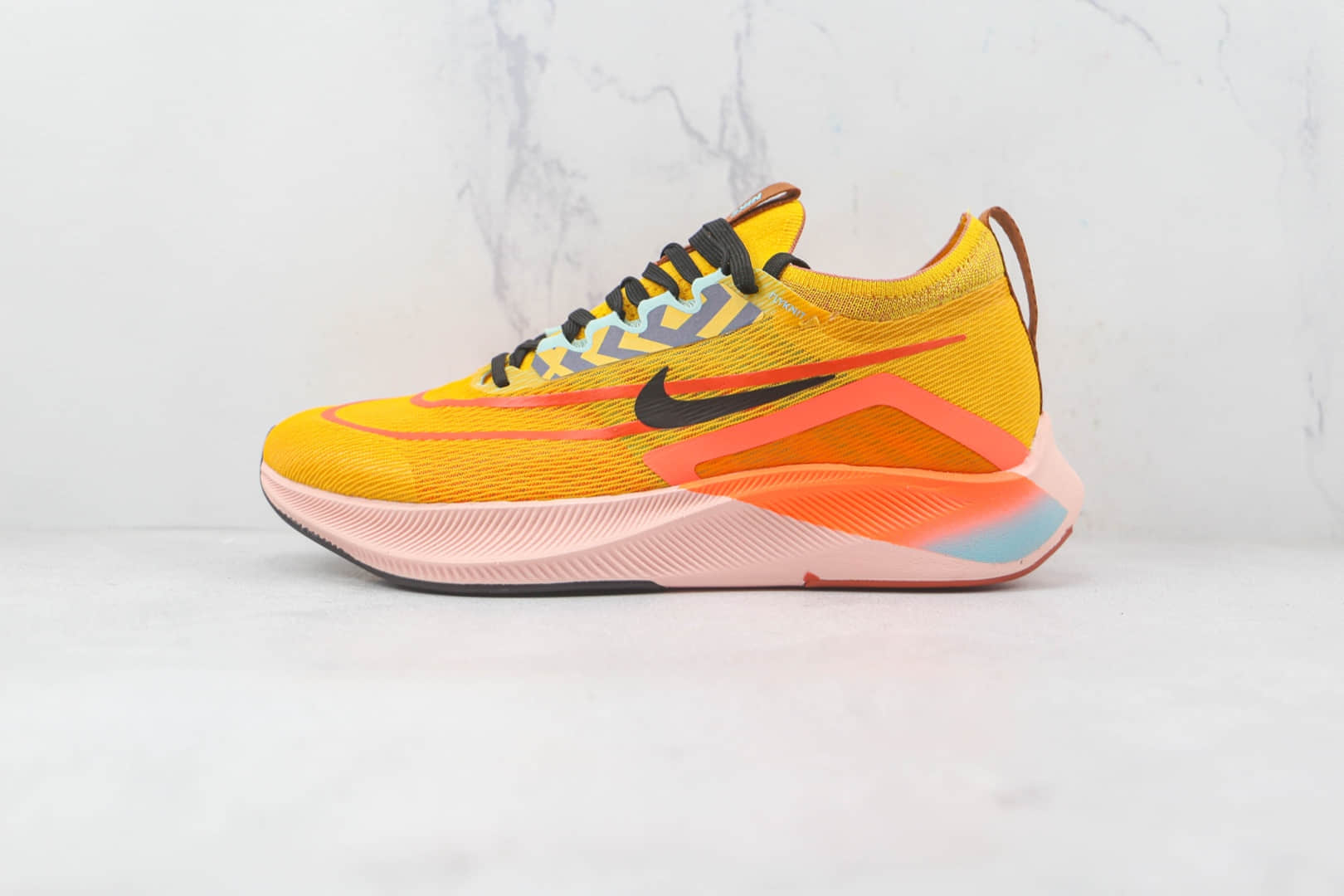 耐克Nike Zoom Fly 4纯原版本黄色Flyknit跑步鞋原盒原标原楦头纸板打造 货号:DO2421-739