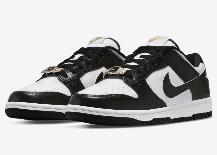 金腰带鞋带扣!这双“黑白熊猫”Dunk质感太高级! 货号:DR9511-100