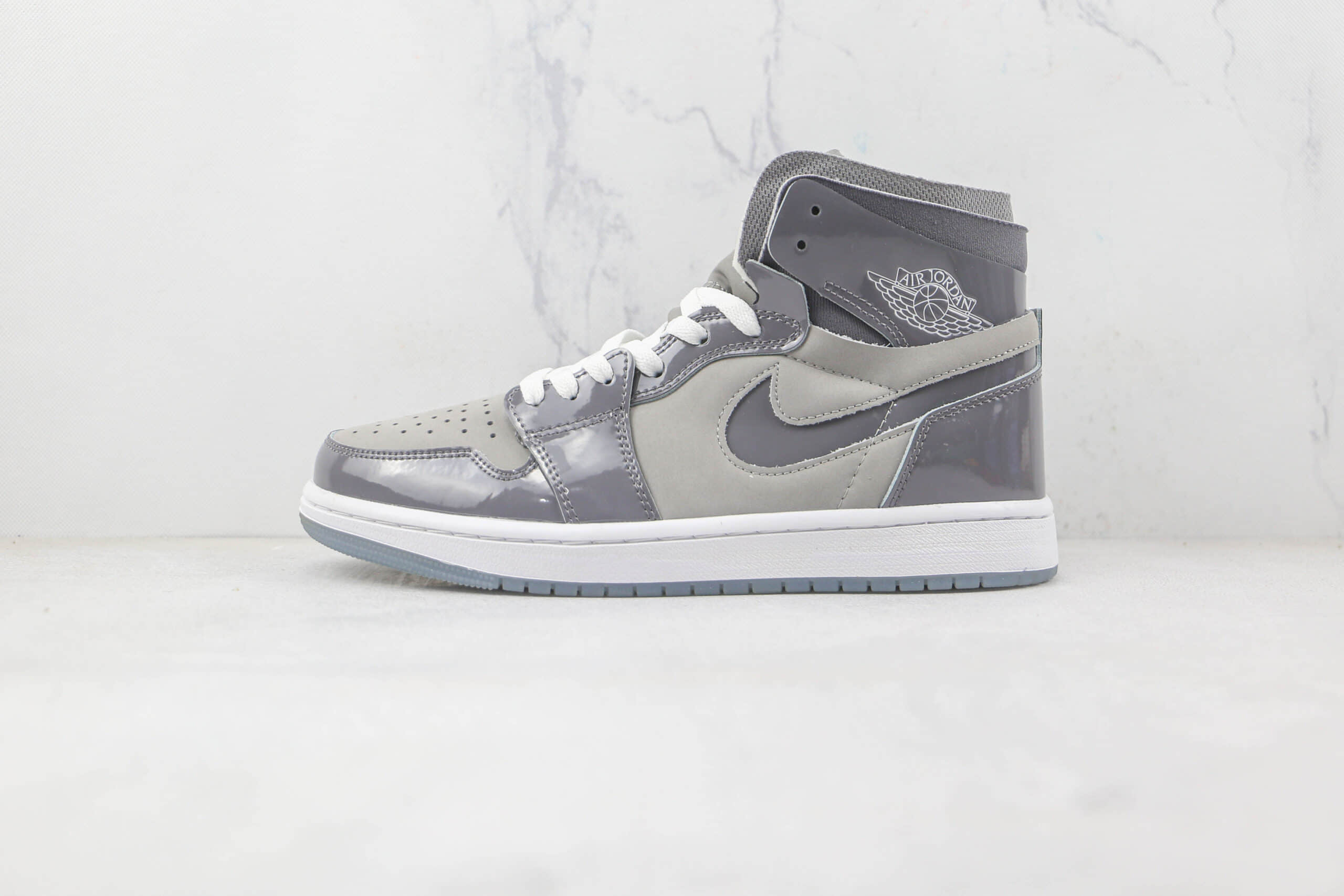 乔丹Air Jordan 1 Retro High OG Patent Bred纯原版本高帮AJ1灰色漆皮亮面板鞋原鞋开模一比一打造 货号:DQ0659-005