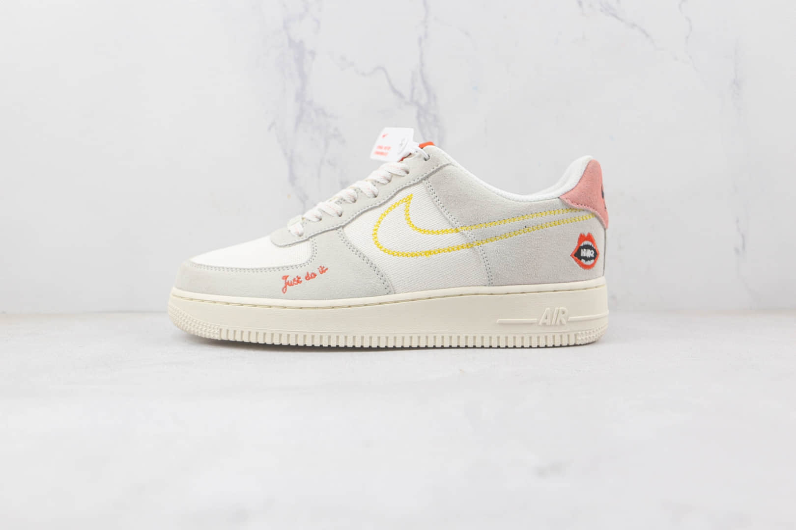耐克Nike Air Force 1’07 Low Just do it纯原版本低帮空军一号米白灰板鞋内置气垫 货号：DQ7656-100