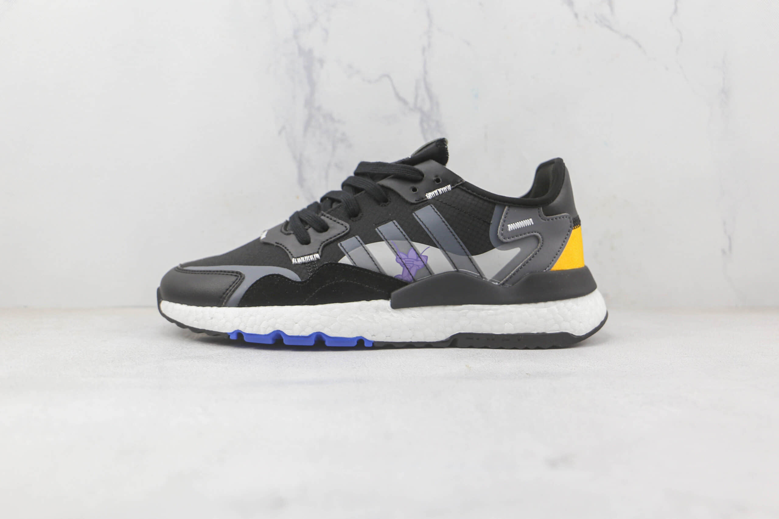 阿迪达斯Adidas Nite Jogger 2021 Boost纯原版本三叶草夜行者一代黑色爆米花跑鞋原档案数据开发 货号：GX2184
