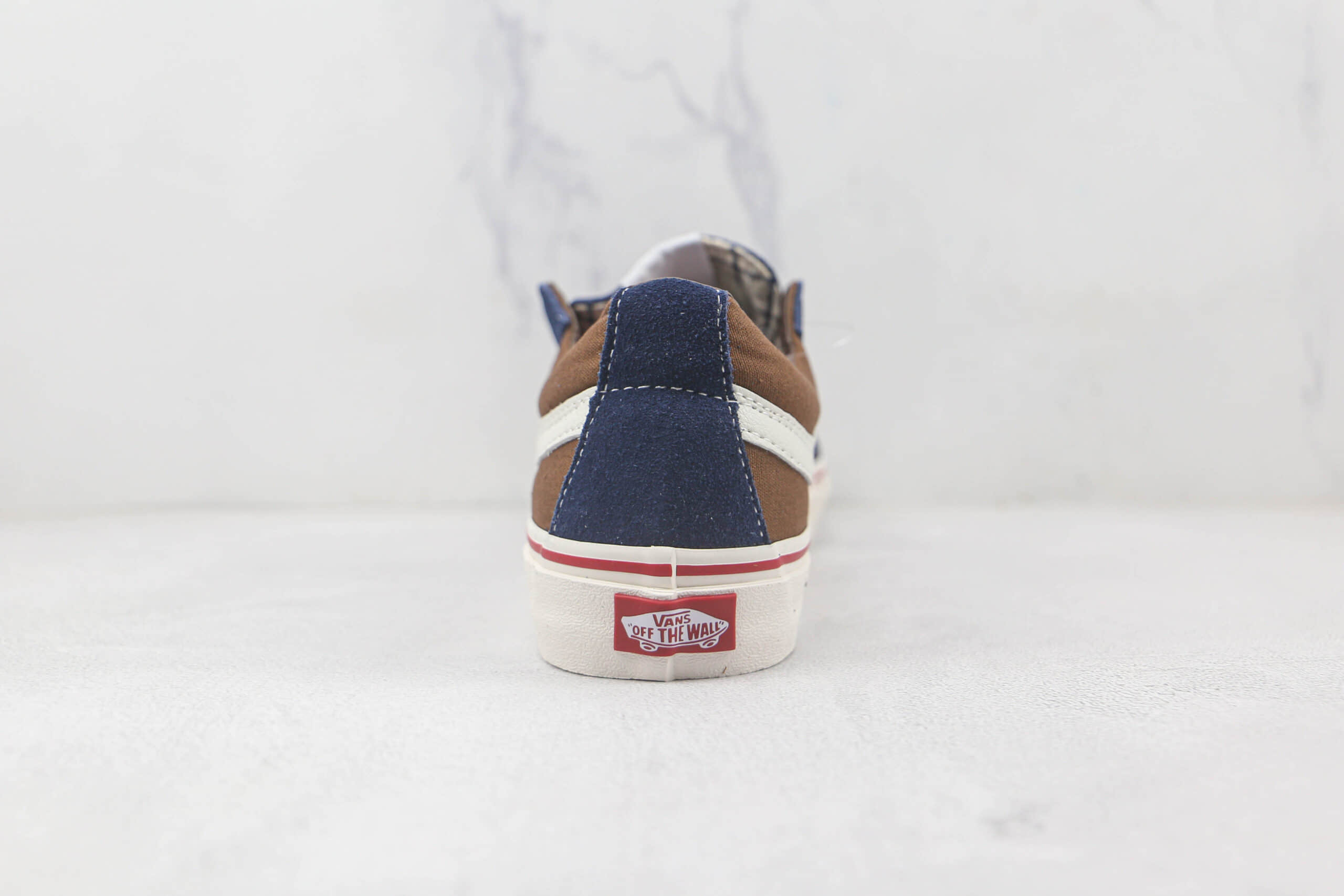 万斯Vans Sk8-Low公司级低帮SK8蓝棕硫化帆布鞋原楦头纸板打造 货号:VN0A4UWIA5Y