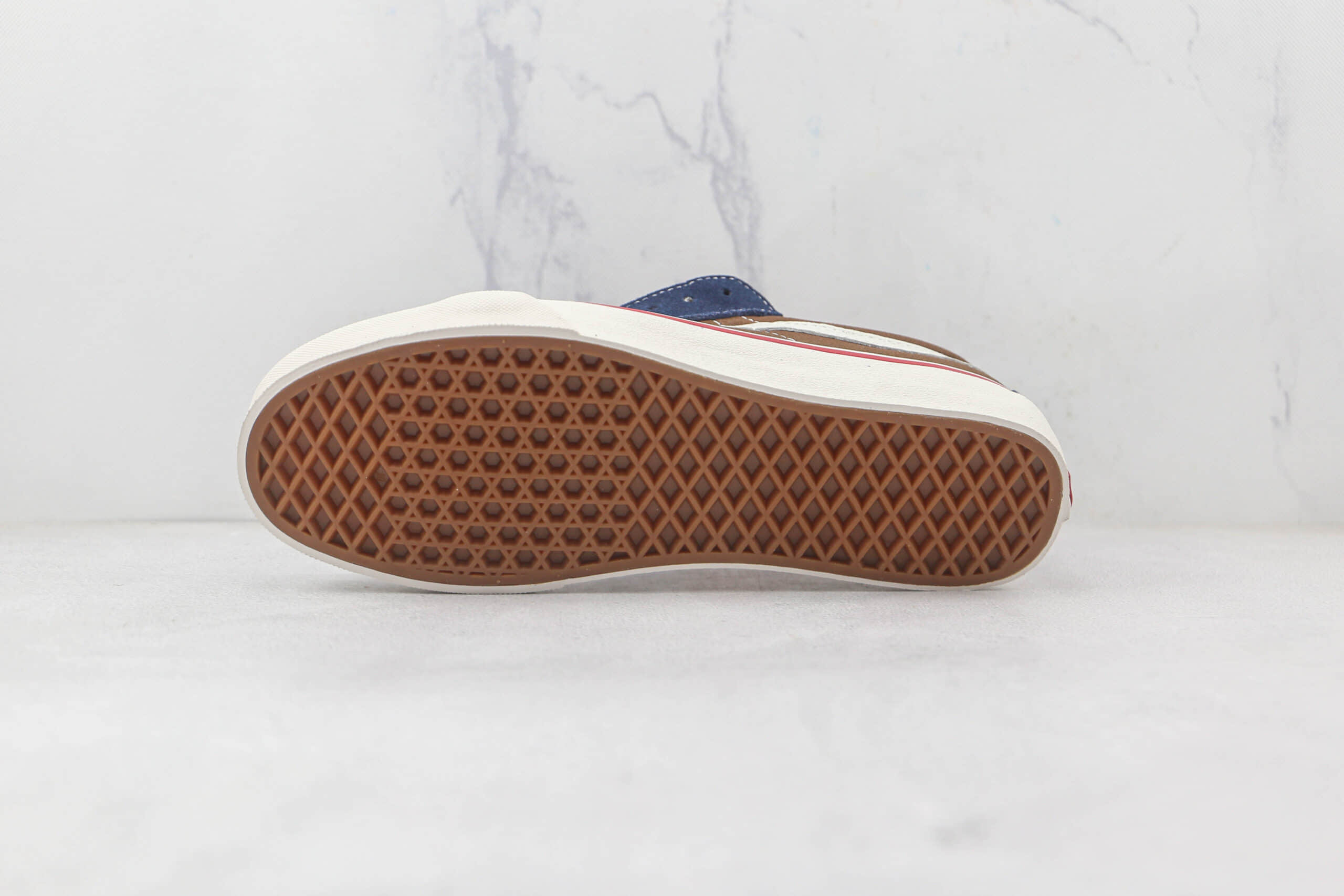 万斯Vans Sk8-Low公司级低帮SK8蓝棕硫化帆布鞋原楦头纸板打造 货号:VN0A4UWIA5Y