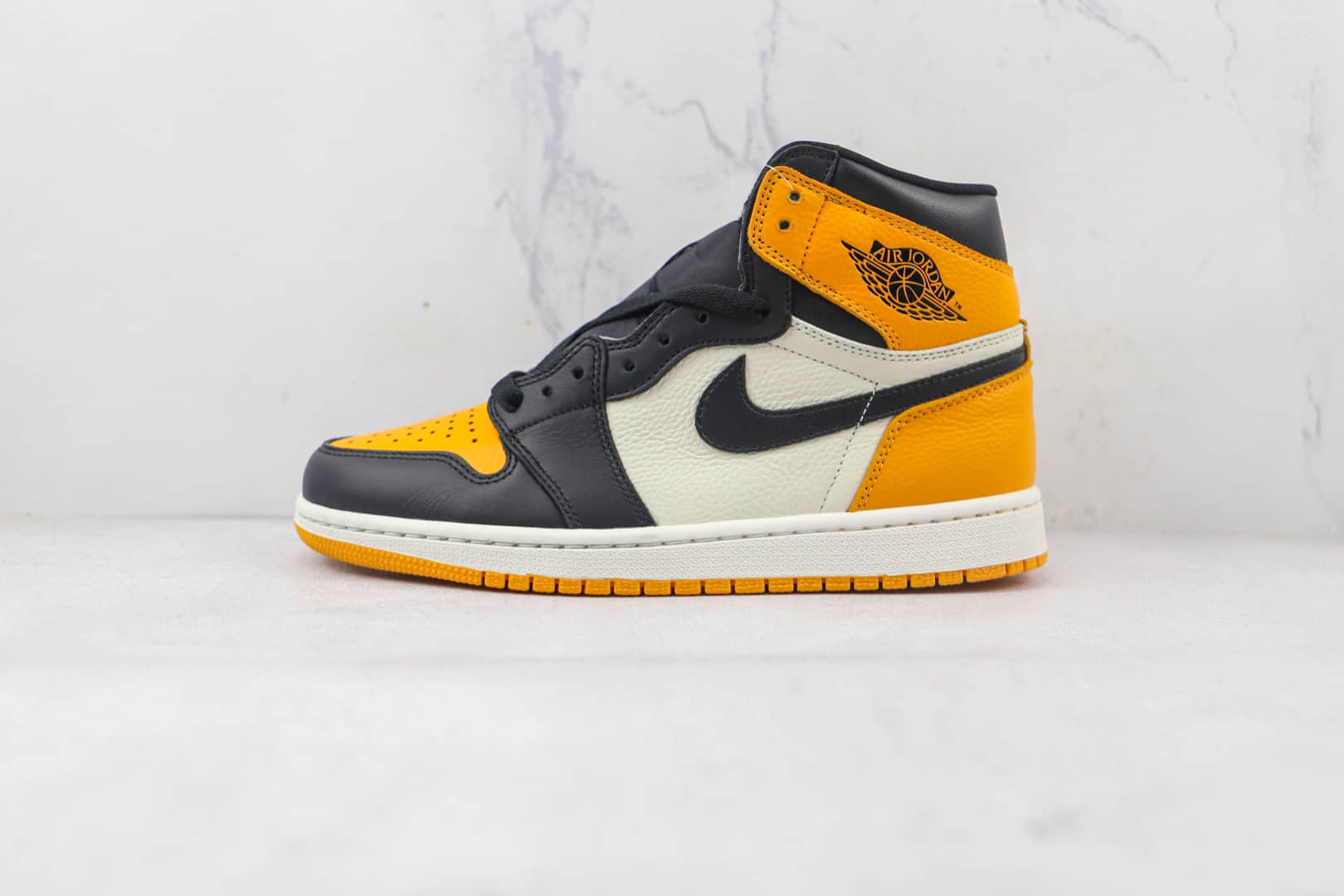 乔丹Air Jordan 1 High OG Yellow Toe纯原版本高帮AJ1黑黄脚趾篮球鞋原档案数据开发 货号:555088-711