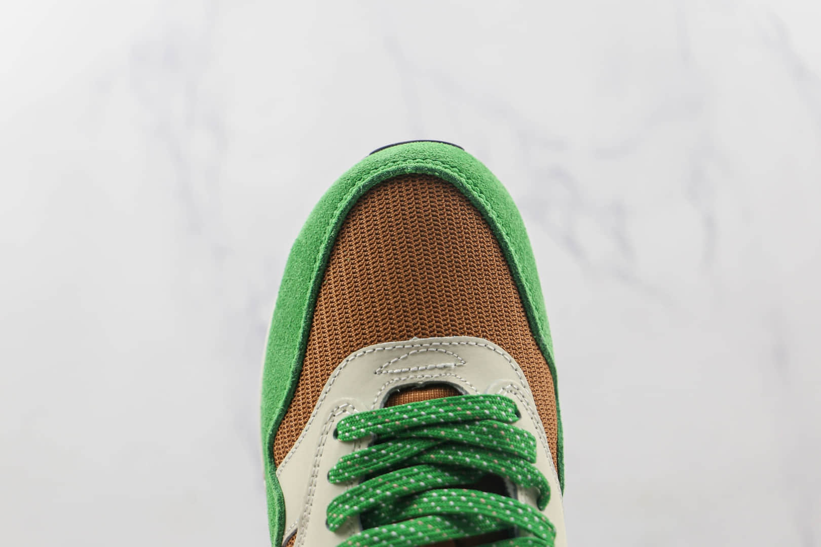 耐克Nike Air Max 1纯原版本麂皮棕绿粉Max1气垫鞋原楦头纸板打造 货号：DR9773-300