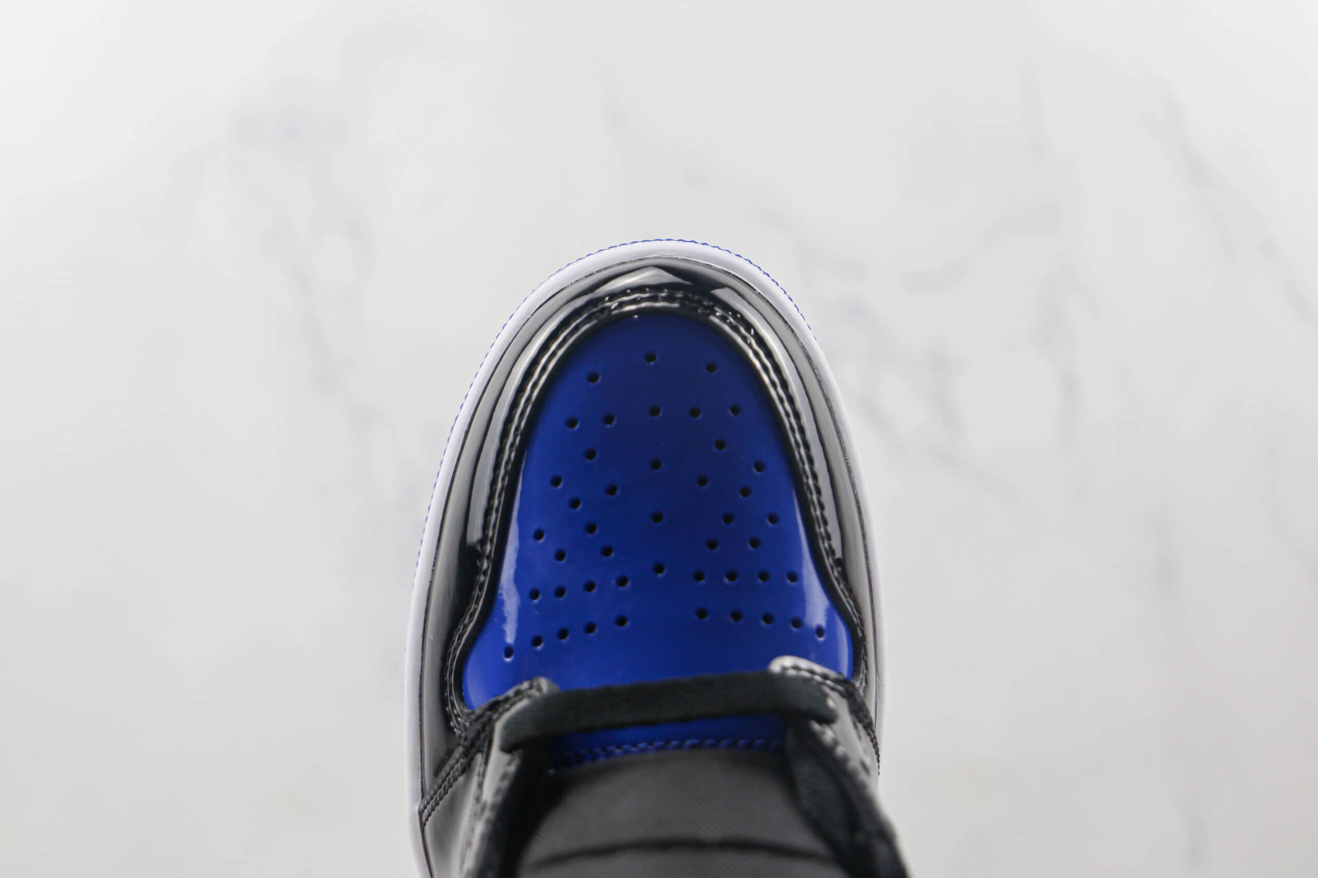 乔丹Air Jordan 1 high纯原版本高帮AJ1漆皮黑蓝脚趾小闪电篮球鞋原鞋开模 货号:555088-041