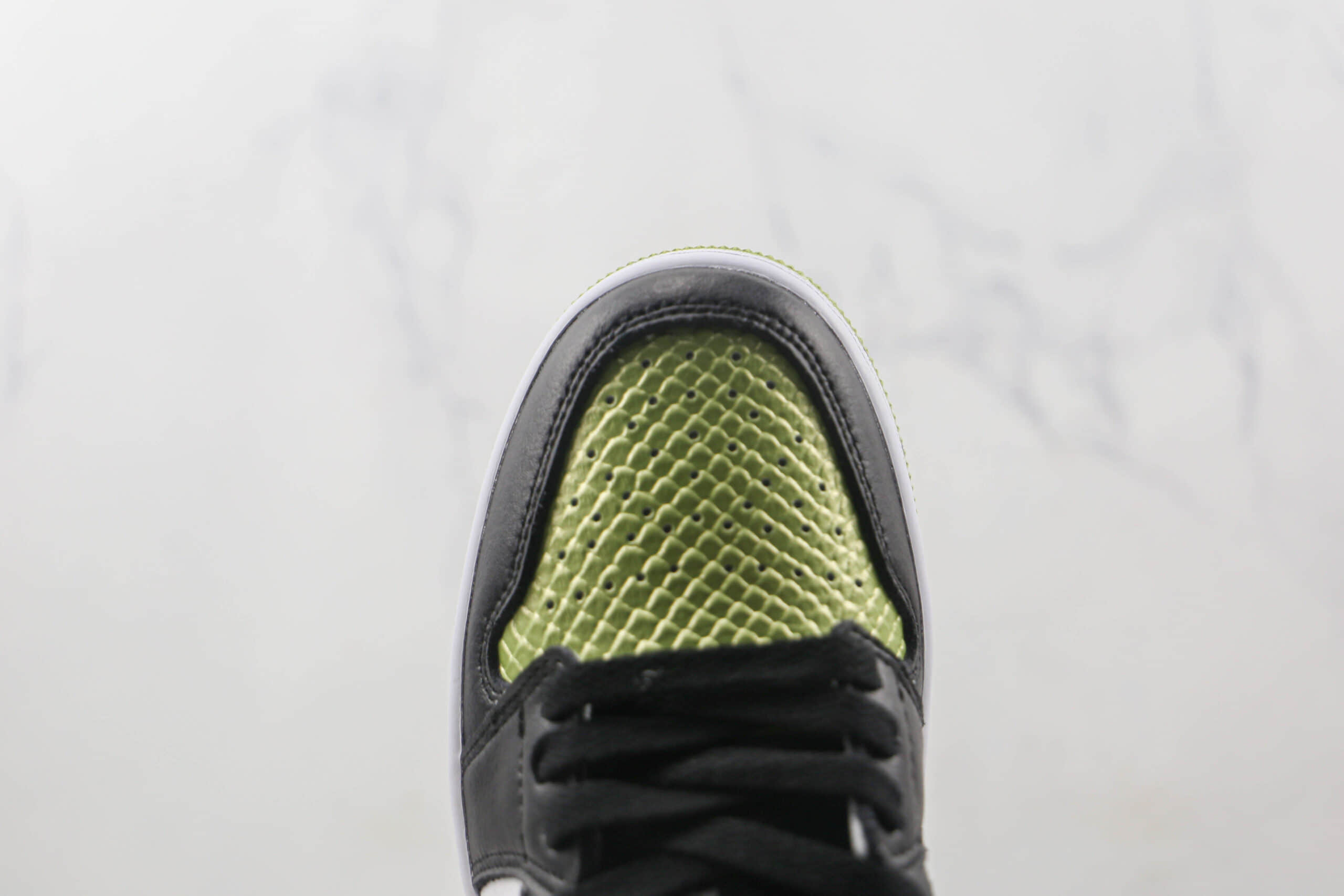 乔丹Air Jordan 1 Low Vivid Green Snakeskin纯原版本蛇纹黑绿脚趾低帮AJ1板鞋原鞋开模 货号:DX4446-301
