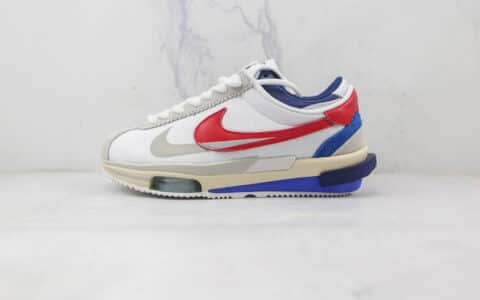 耐克Nike Air Zoom Cortez SP 4.0 Grey White x Sacai联名款纯原版本厚底阿甘白红双勾老爹鞋原盒原标 货号:DQ0581-100