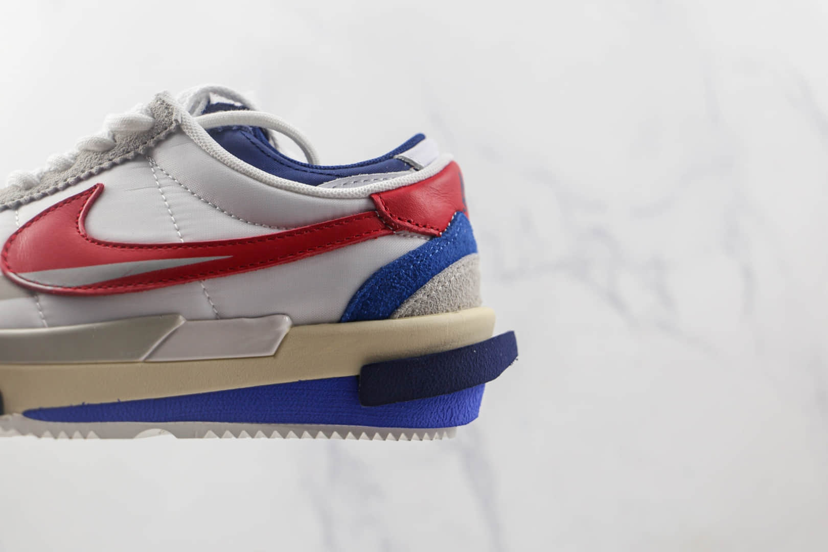 耐克Nike Air Zoom Cortez SP 4.0 Grey White x Sacai联名款纯原版本厚底阿甘白红双勾老爹鞋原盒原标 货号:DQ0581-100