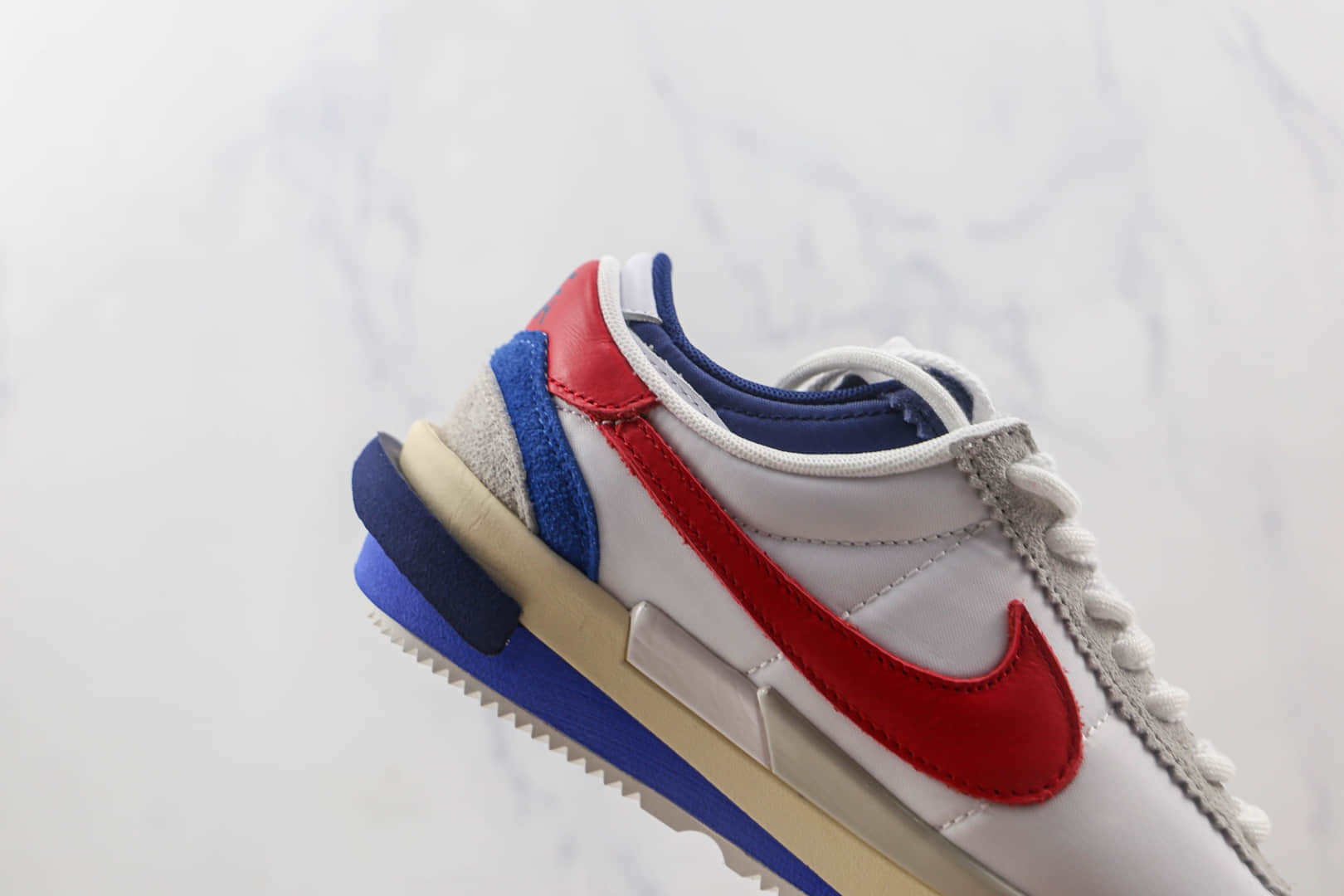耐克Nike Air Zoom Cortez SP 4.0 Grey White x Sacai联名款纯原版本厚底阿甘白红双勾老爹鞋原盒原标 货号:DQ0581-100