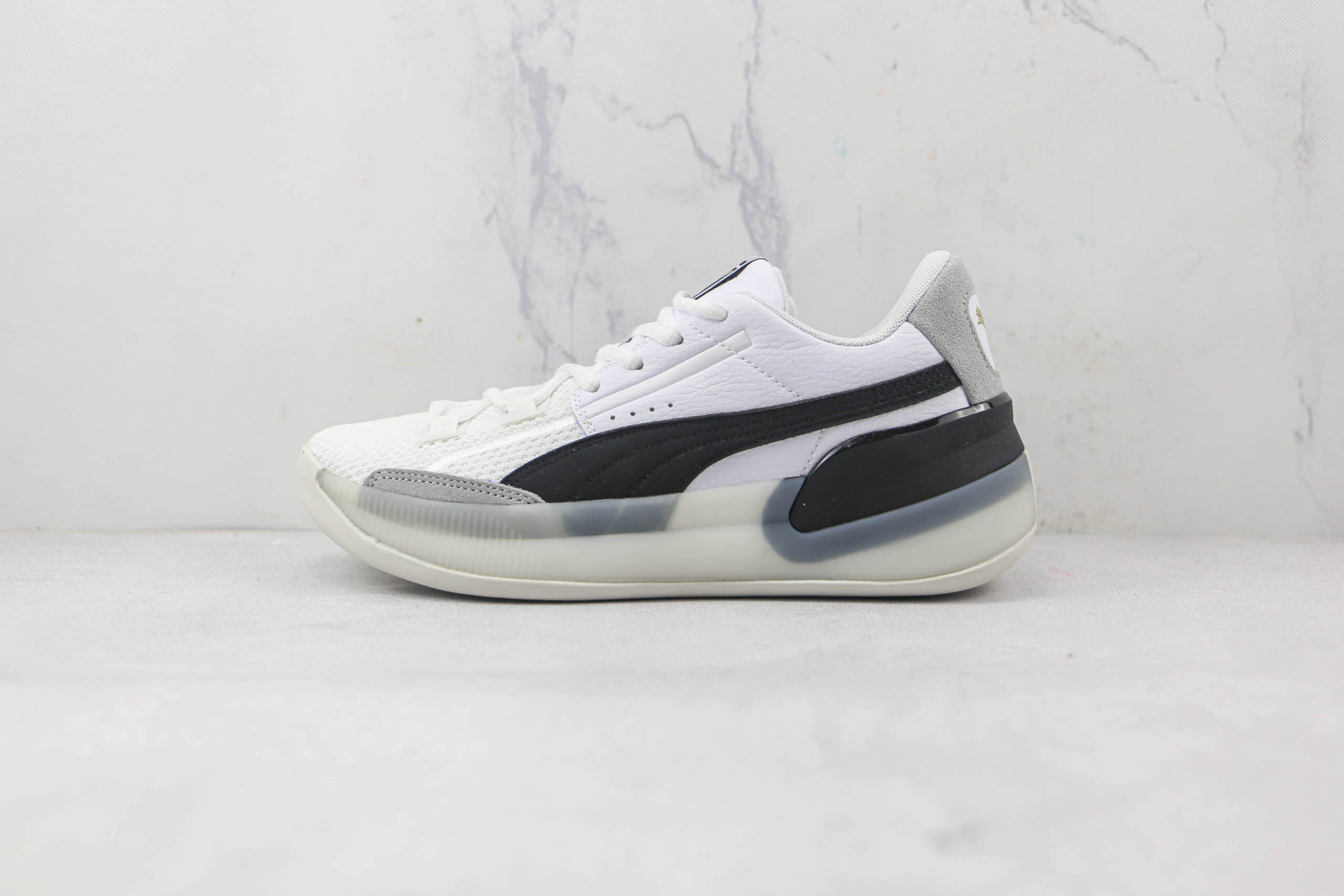 彪马PUMAClyde Hardwood纯原版本库兹马系列白黑浅灰篮球鞋原档案数据开发 货号:19366301