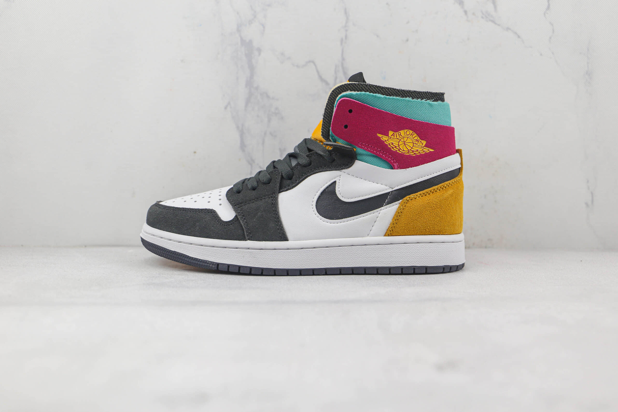 乔丹Air Jordan 1 Zoom CMFT纯原版本高帮AJ1白黄红拼色ZOOM板鞋原鞋开模一比一打造 货号:CT0978-016
