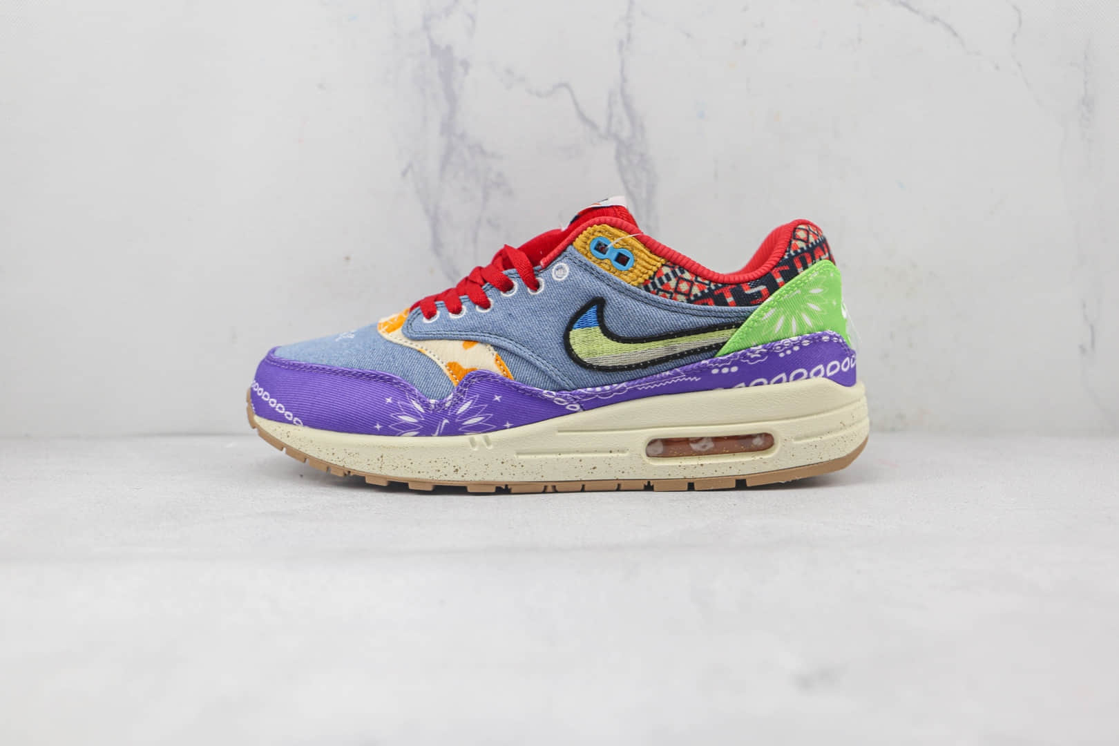 耐克Nike Air Max 1 OG纯原版本彩色涂鸦拼接Max1气垫鞋原楦头纸板打造 货号:DN1803-500
