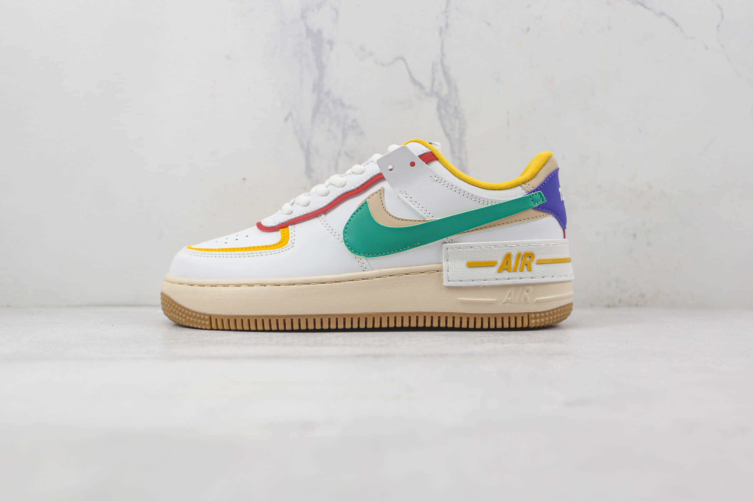 耐克Nike Air Force 1 Shadow纯原版本低帮空军一号拼接马卡龙配色板鞋原楦头纸板打造 货号:CI0919-118