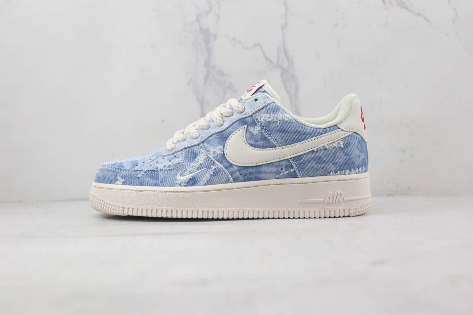耐克Nike Air Force1纯原版本低帮空军一号牛仔做旧配色板鞋内置气垫原盒原标 货号:DY1830-100