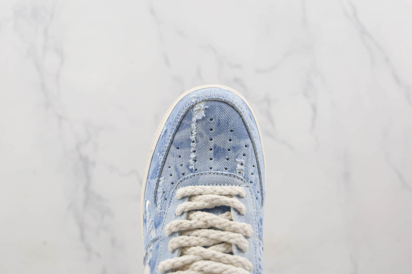 耐克Nike Air Force1纯原版本低帮空军一号牛仔做旧配色板鞋内置气垫原盒原标 货号:DY1830-100