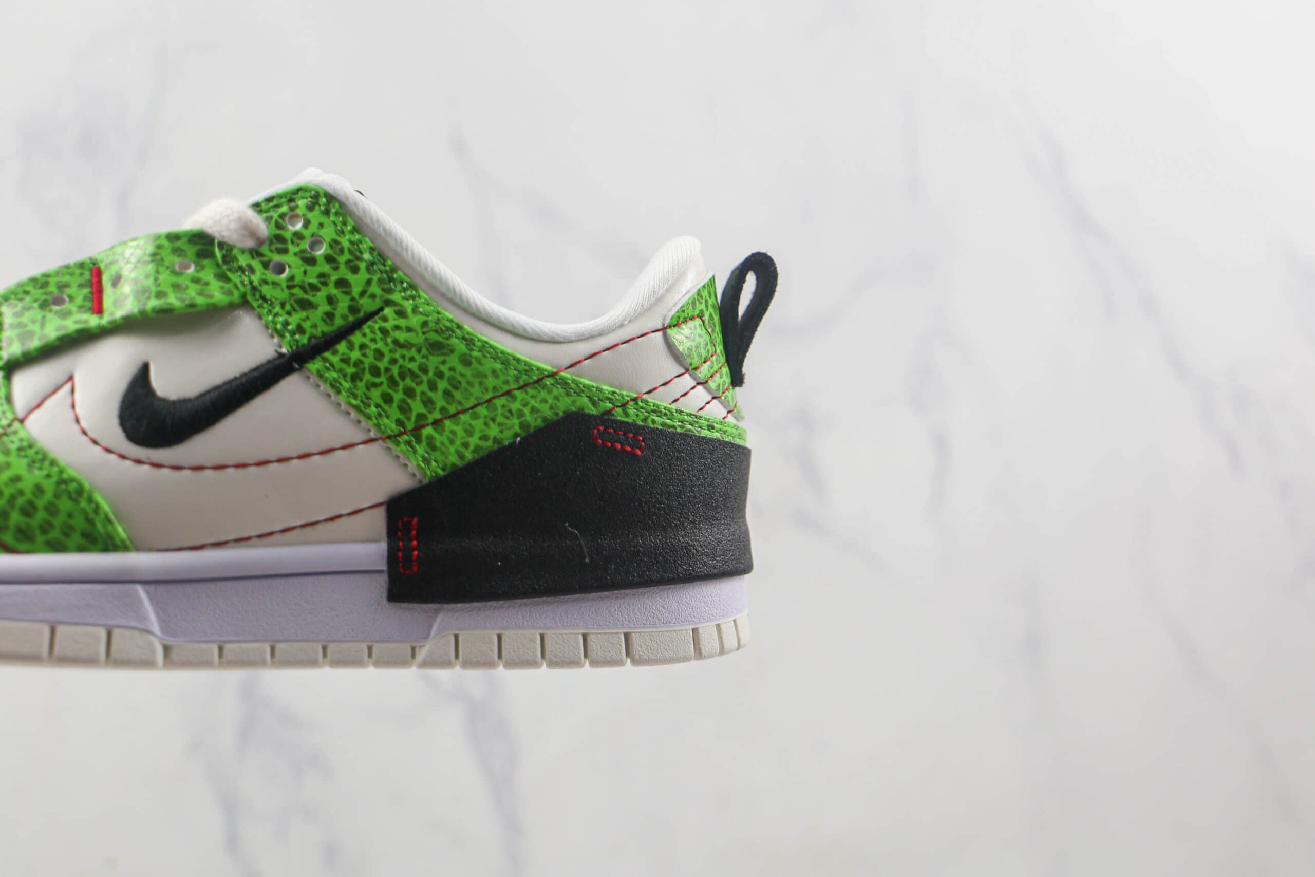 耐克Nike Dunk Low Disrupt 2莆田纯原复刻天花板DUNK Disrupt 2系列黑绿蛇纹板鞋原盒原标 货号：DV1491-101