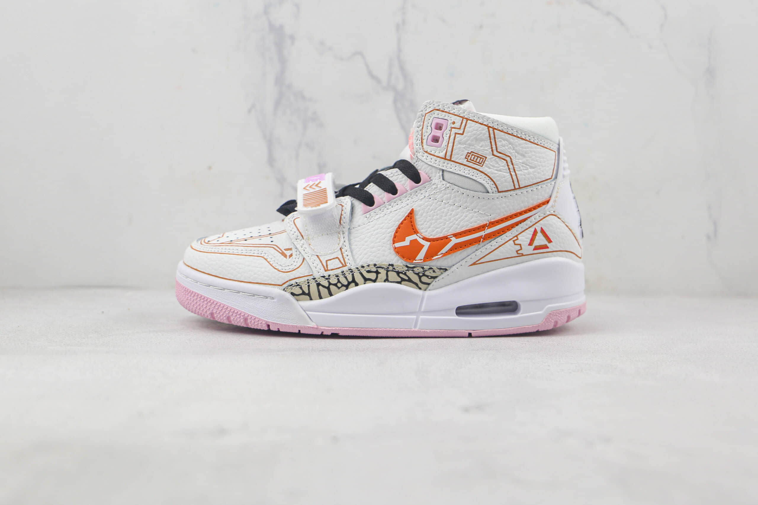 乔丹Air Jordan Legacy 312莆田纯原复刻天花板AJ312高帮白粉橙钩篮球鞋原楦头纸板打造 货号:AT4040-106