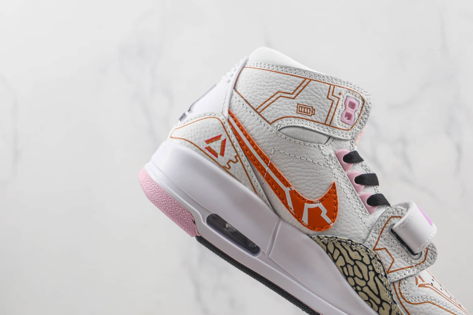 乔丹Air Jordan Legacy 312莆田纯原复刻天花板AJ312高帮白粉橙钩篮球鞋原楦头纸板打造 货号:AT4040-106
