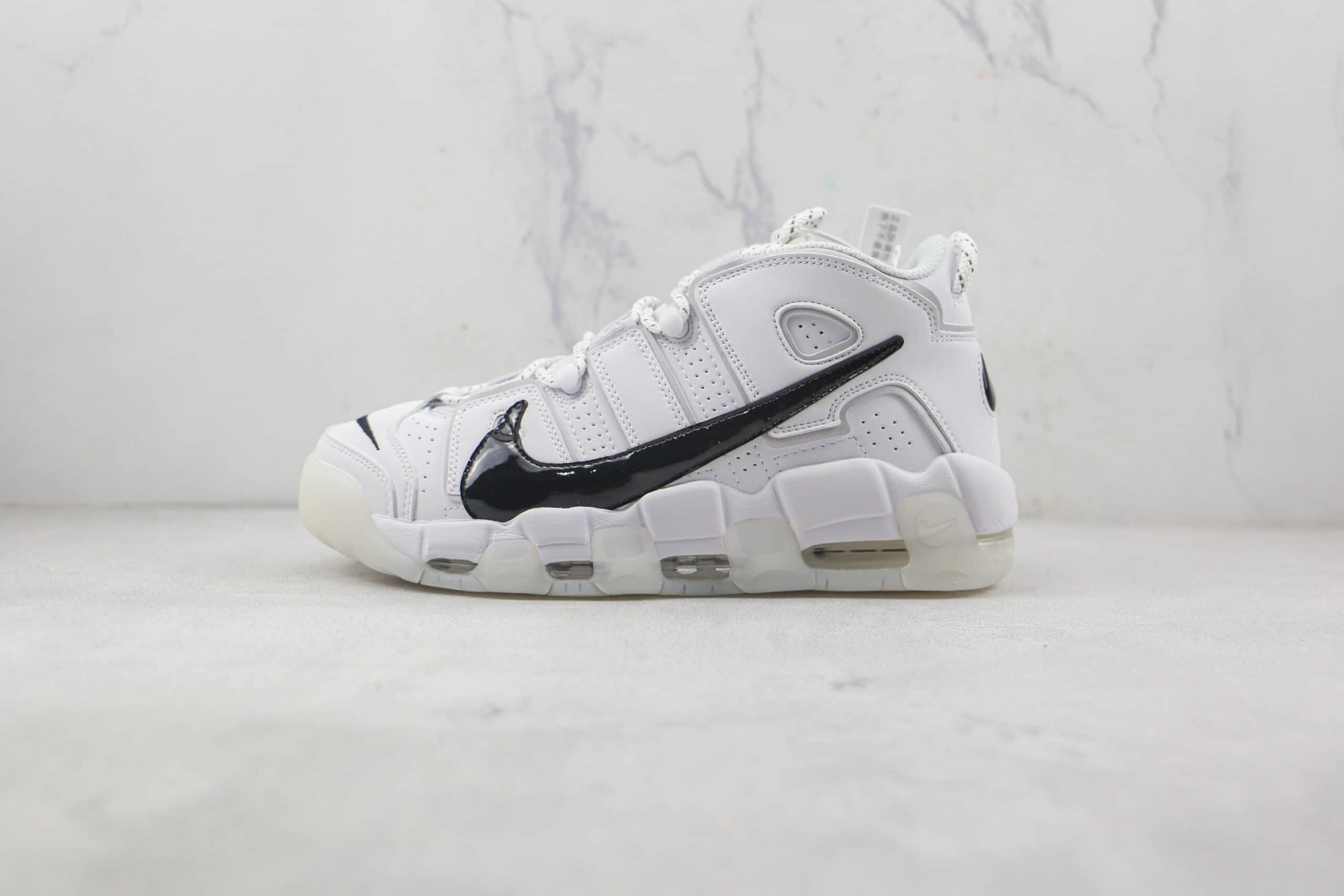 耐克Nike Air More Uptempo莆田天花板纯原版本皮蓬白黑钩篮球鞋原档案数据开发 货号:DQ5014-100
