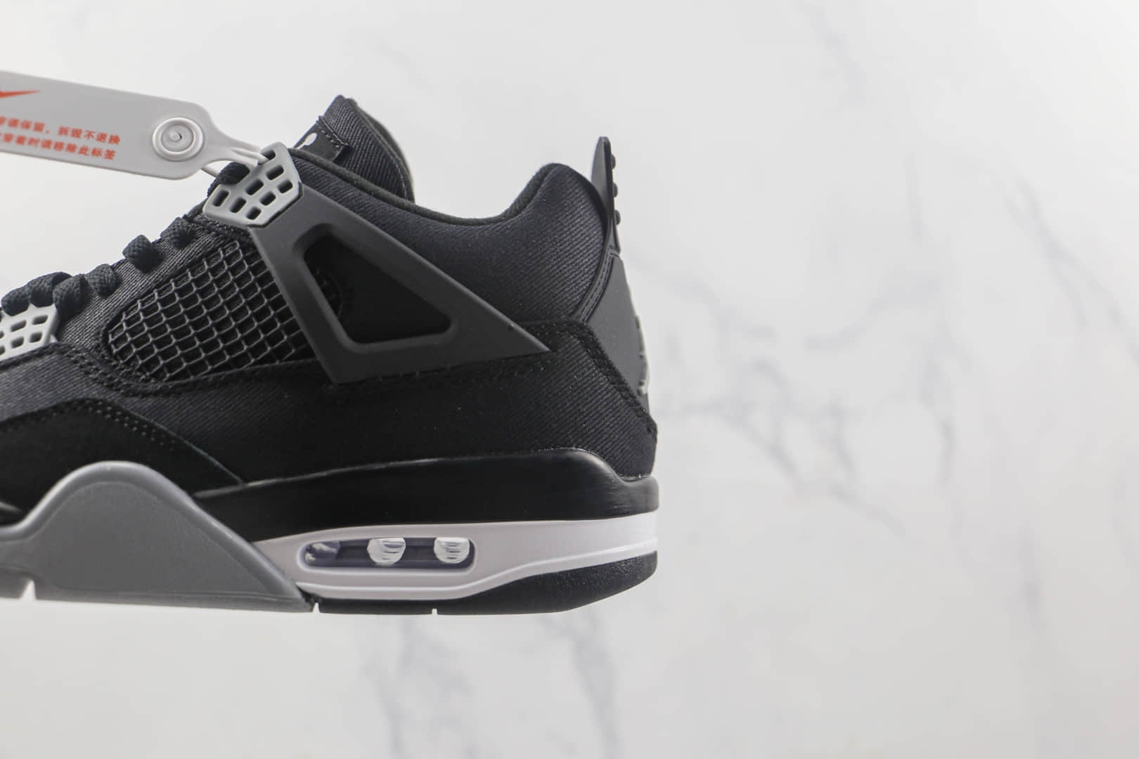 乔丹Air Jordan 4 Retro Black Canvas莆田天花板纯原复刻AJ4酷黑丹宁配色篮球鞋原鞋开模 货号:DH7138-006