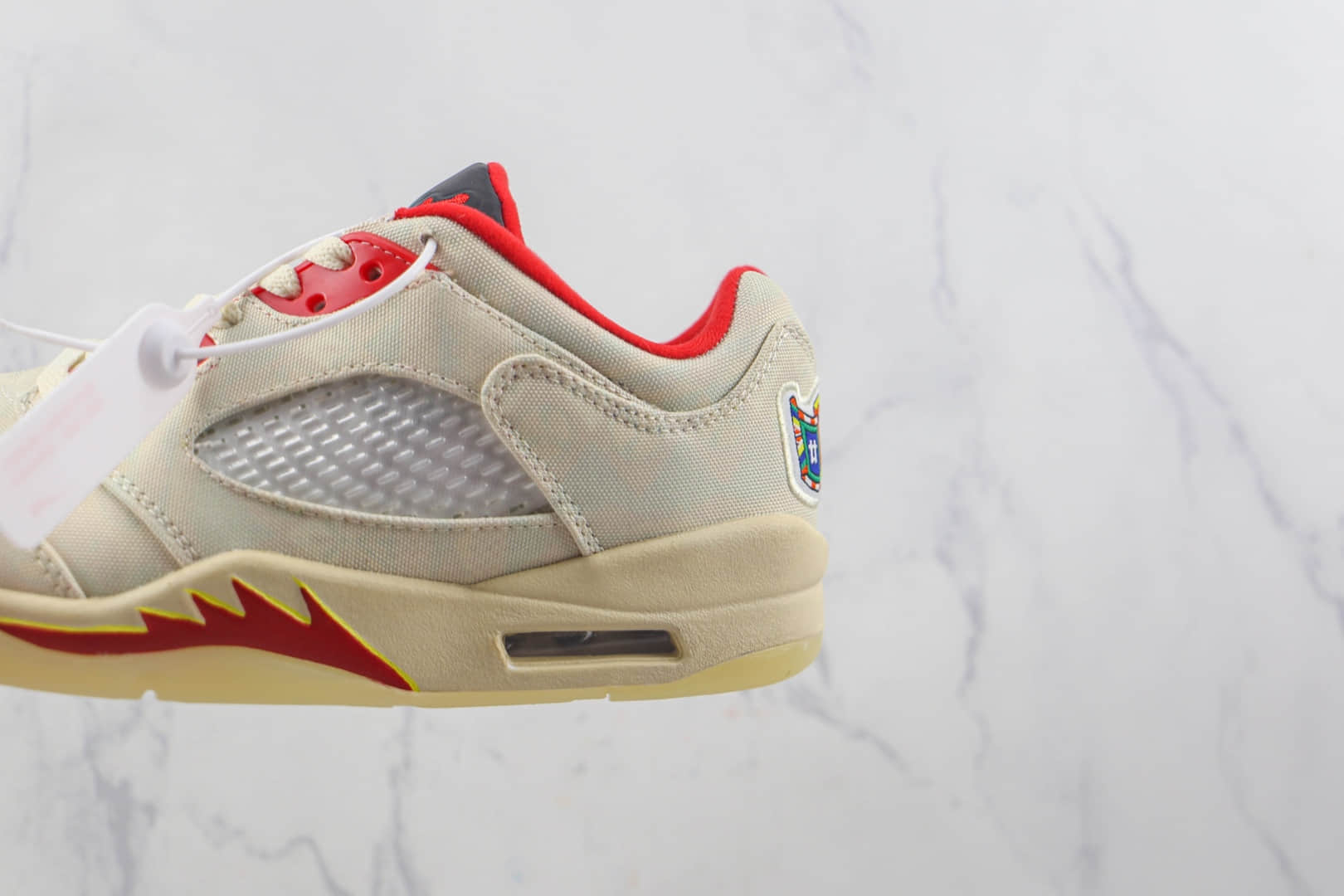乔丹Air Jordan Retro 5 Low Chinese New Year莆田纯原天花板AJ5中国年白红撕撕乐篮球鞋原档案数据开发 货号:DD2240-100