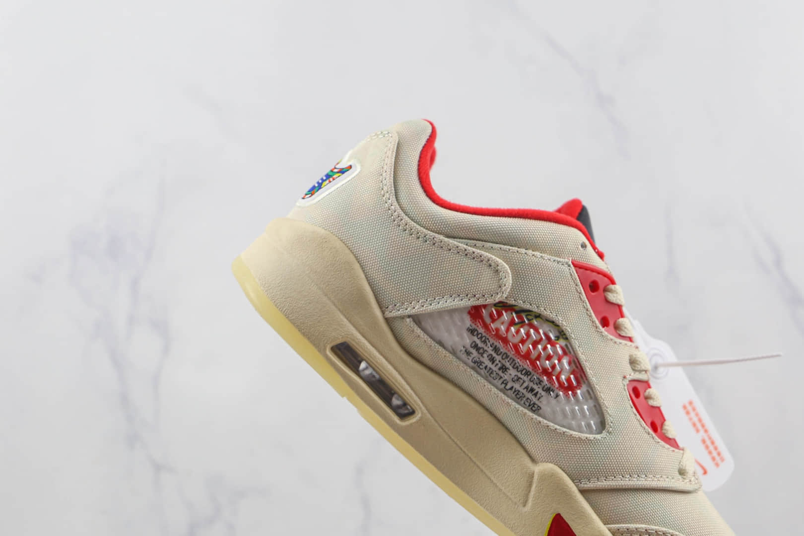 乔丹Air Jordan Retro 5 Low Chinese New Year莆田纯原天花板AJ5中国年白红撕撕乐篮球鞋原档案数据开发 货号:DD2240-100