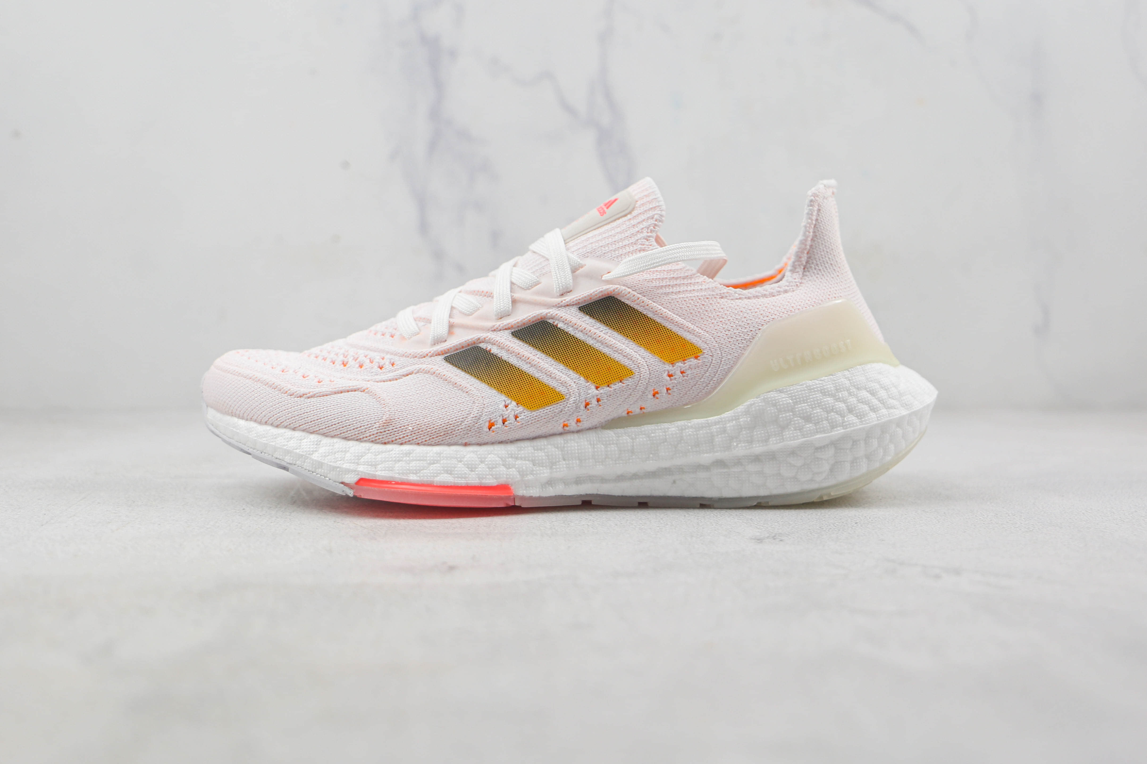 阿迪达斯Adidas Ultra Boost 22 Consortium莆田纯原复刻版本UB8.0淡粉色爆米花跑鞋原楦头纸板打造 货号:GX8057