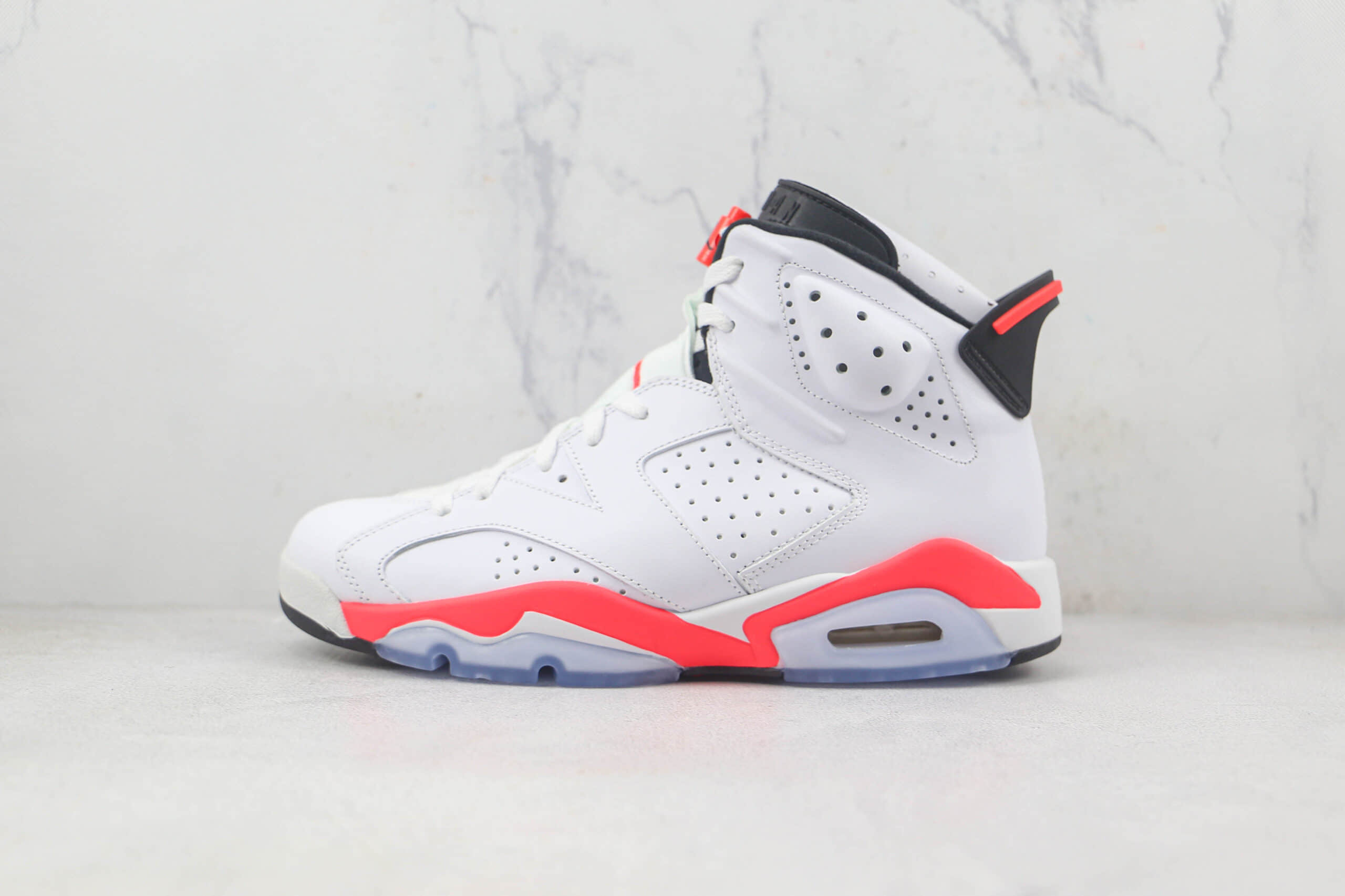 乔丹Air Jordan 6 Retro莆田天花板纯原复刻版本AJ6白红色篮球鞋原鞋开模一比一打造 货号:384664-123