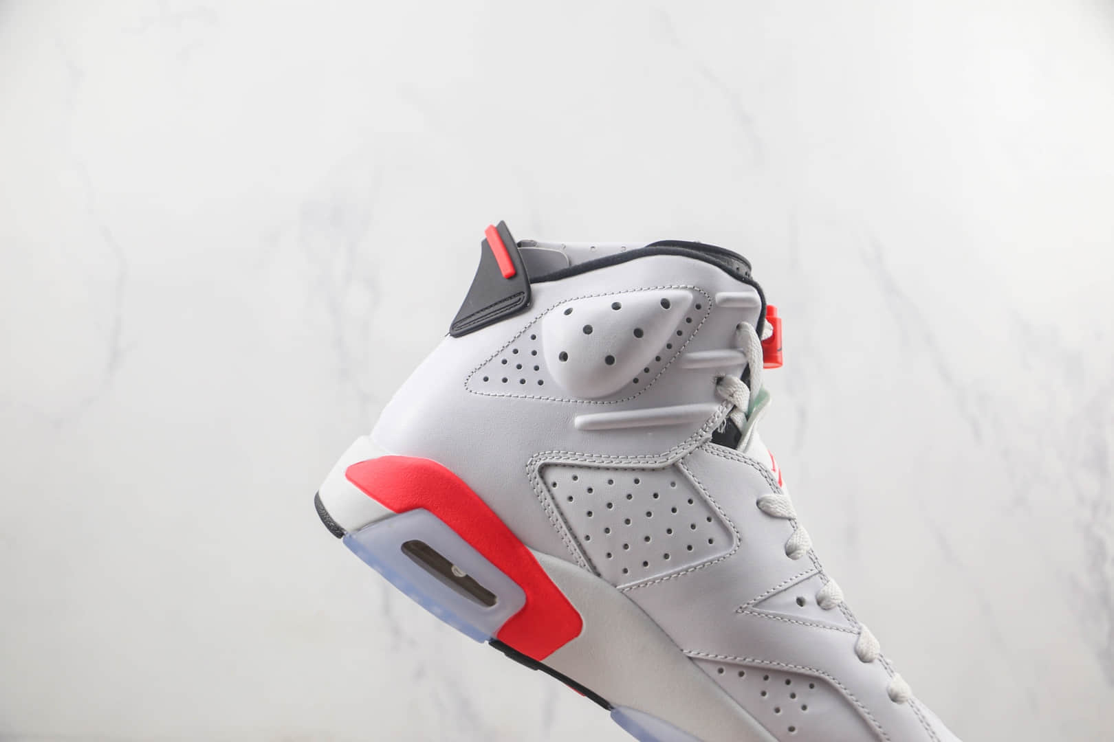 乔丹Air Jordan 6 Retro莆田天花板纯原复刻版本AJ6白红色篮球鞋原鞋开模一比一打造 货号:384664-123