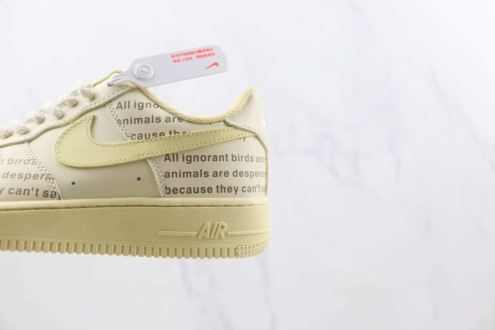 耐克Nike Air Force 1’07 Low莆田纯原复刻版本低帮空军一号淡黄色印花板鞋内置气垫 货号：CW2288-111