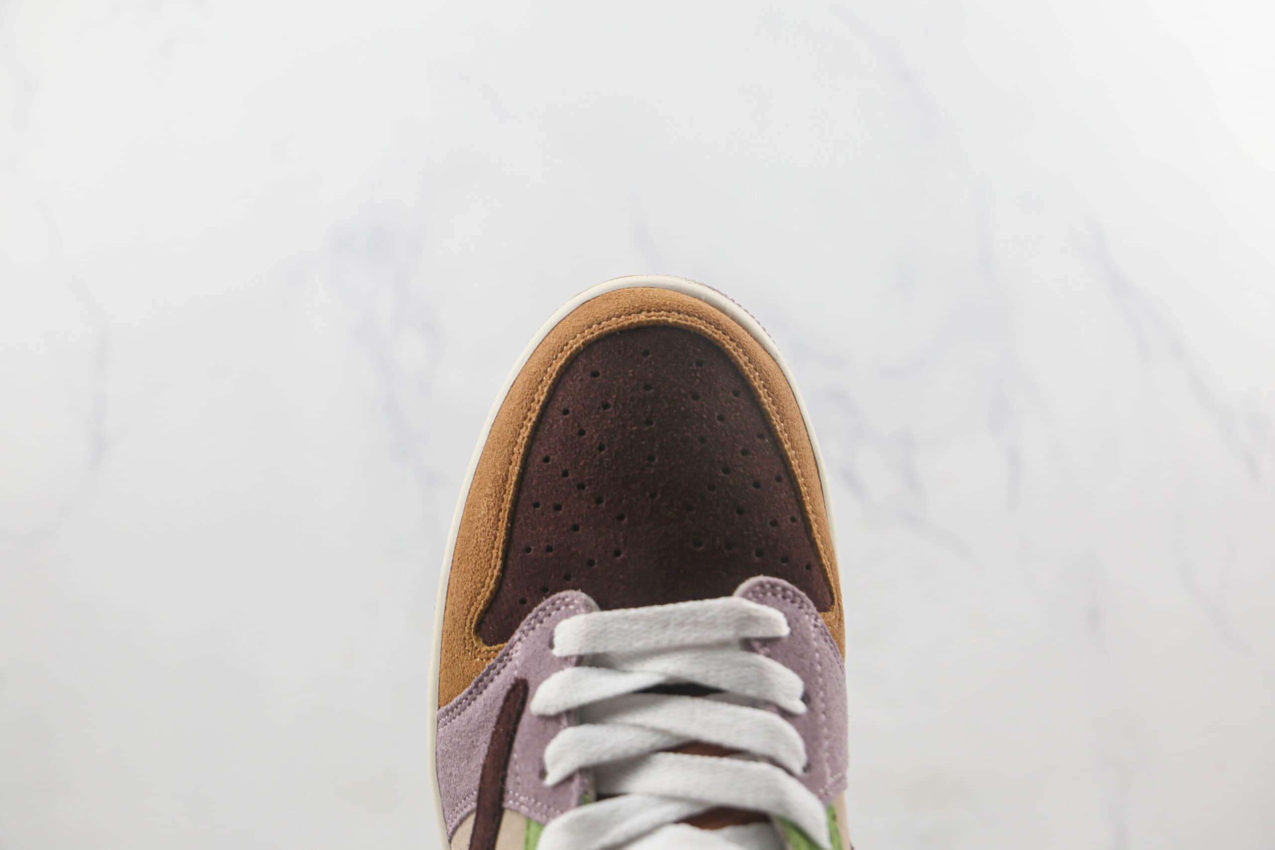 乔丹Air Jordan 1 Low莆田纯原复刻版本低帮AJ1倒钩灰褐绿拼接板鞋原鞋开模 货号:CQ4277-110