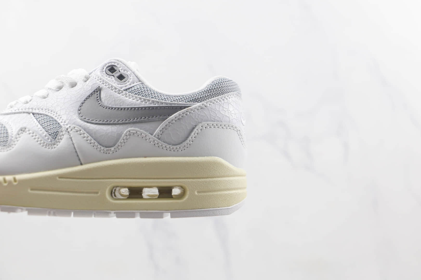 耐克Patta x Nike Air Max 1 “Monarch”联名款莆田纯原复刻版本Max1白色波浪纹复古气垫跑鞋原档案数据开发 货号：DQ0299-100