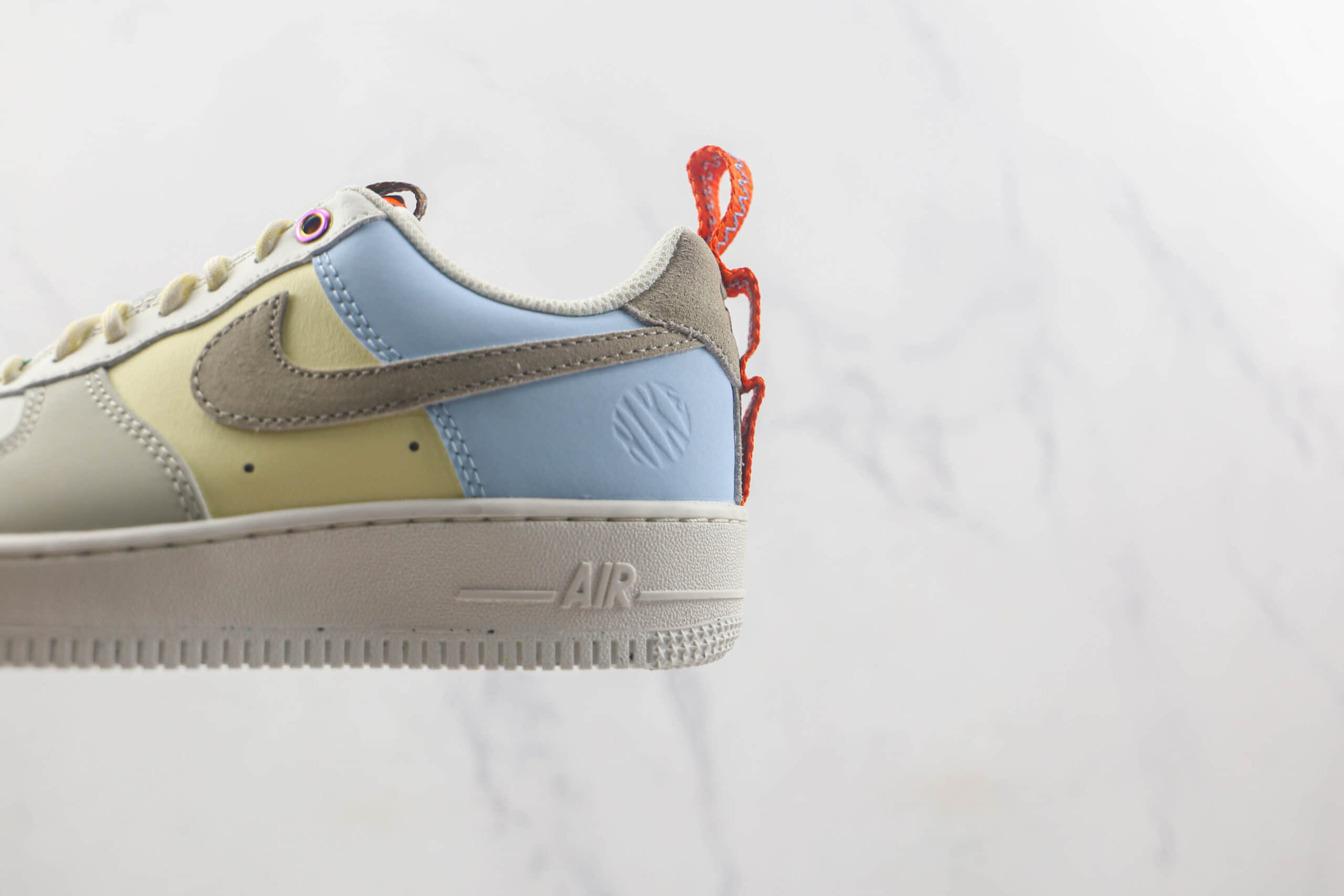 耐克Nike Air Force 1 Low莆田纯原复刻版本低帮空军一号灰黄蓝三色拼接板鞋内置气垫原盒原标 货号：DX6042-111