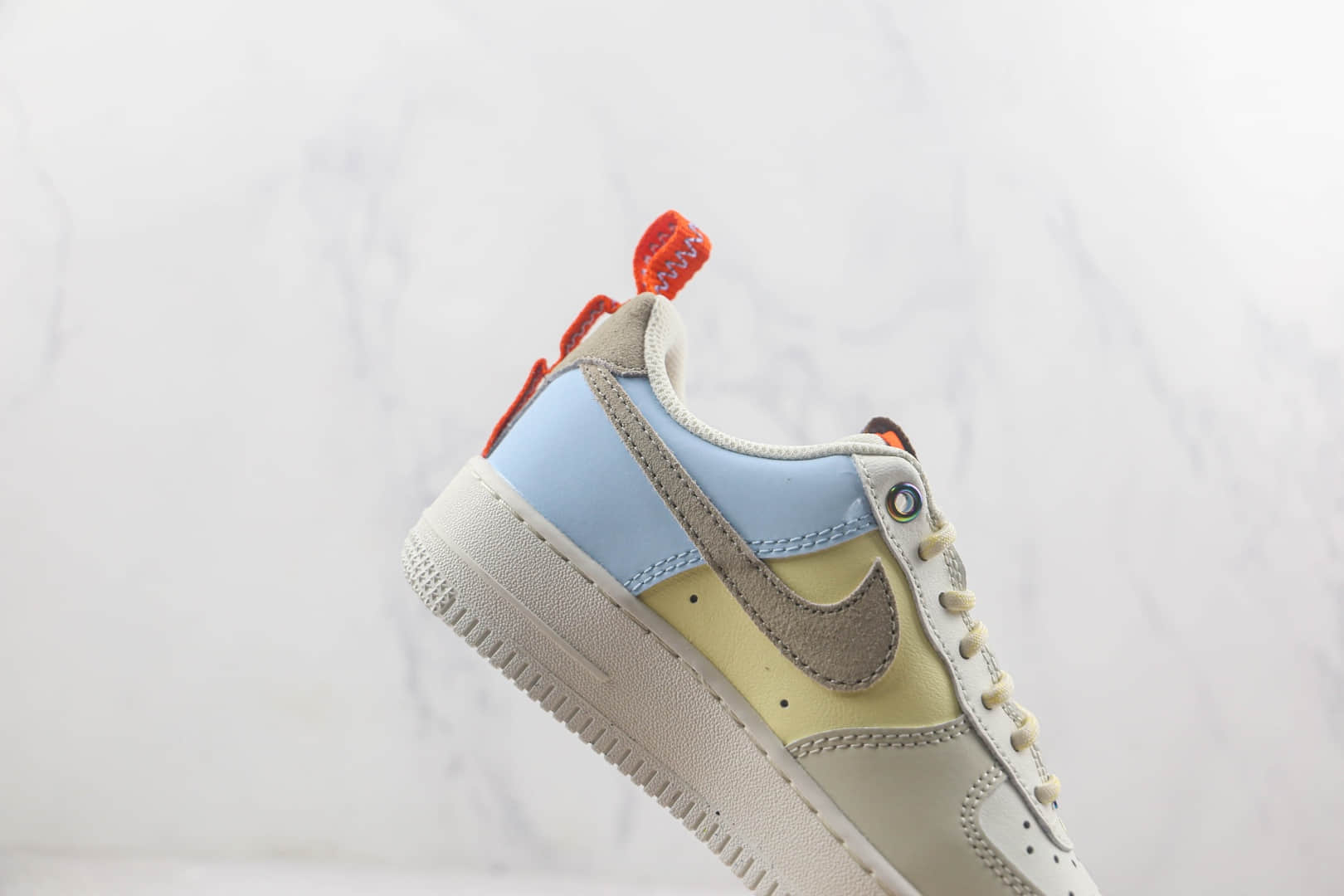 耐克Nike Air Force 1 Low莆田纯原复刻版本低帮空军一号灰黄蓝三色拼接板鞋内置气垫原盒原标 货号：DX6042-111