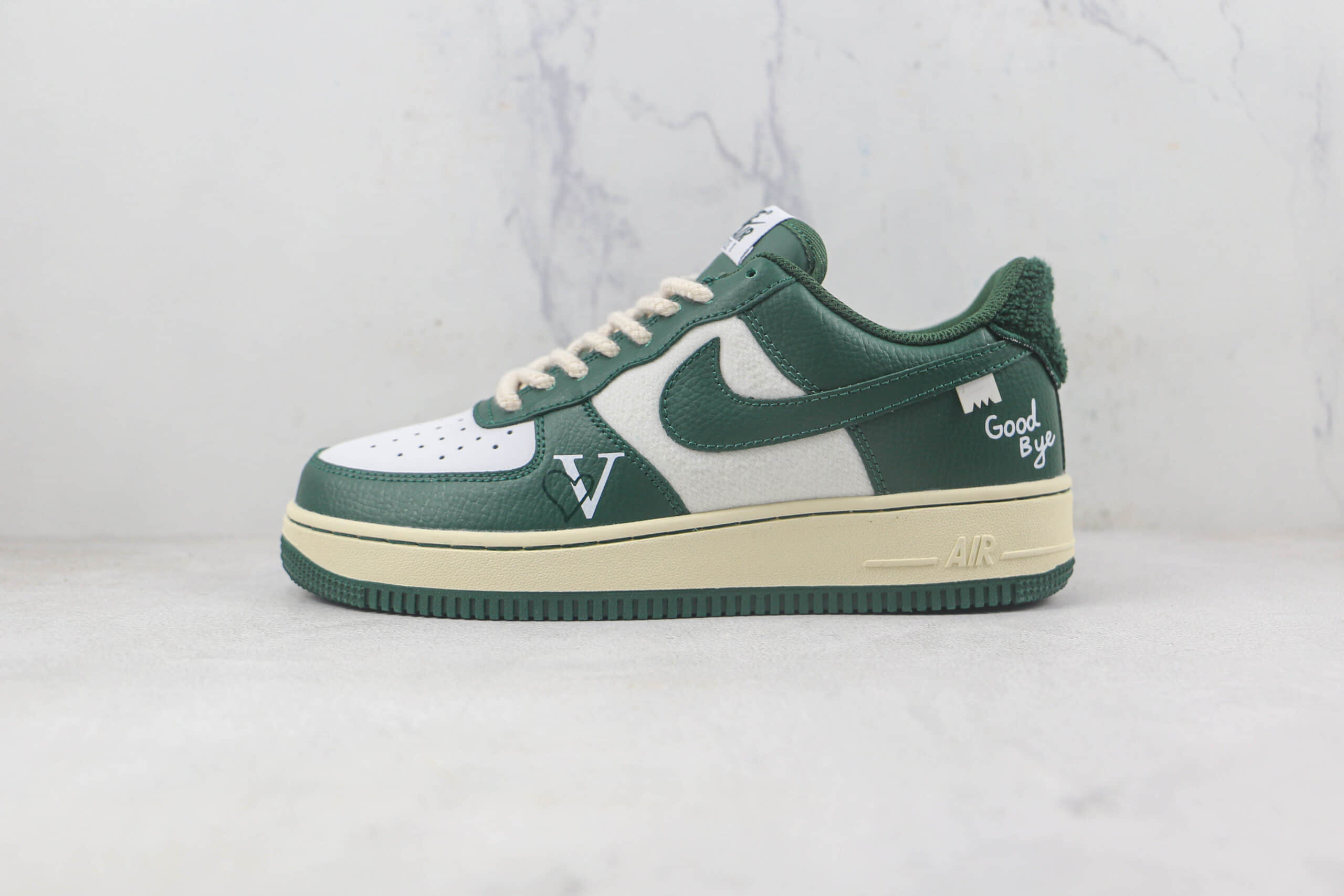耐克Nike Air Force 1 Low Good bye莆田纯原复刻版本低帮空军一号白绿色板鞋内置气垫原盒原标 货号:DD5220-169