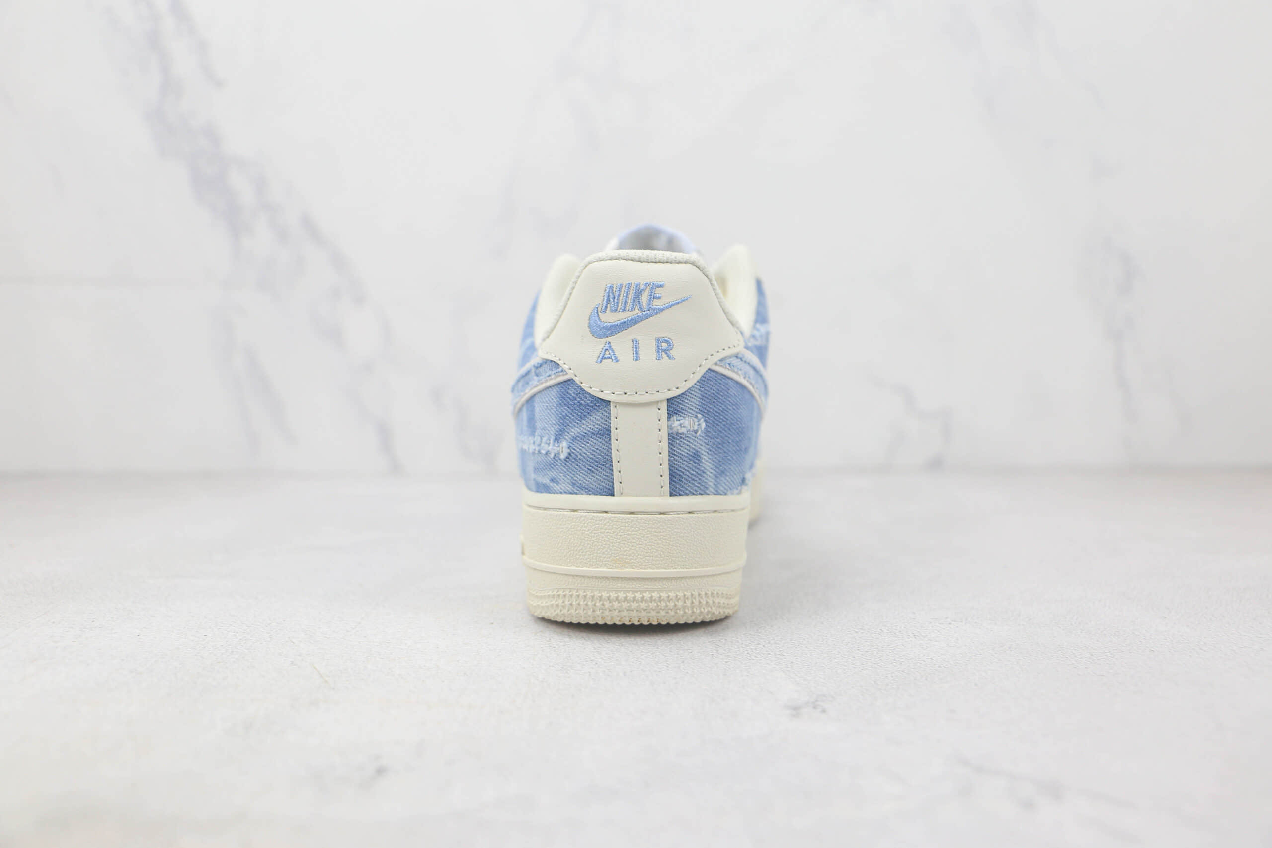 耐克Nike Air Force 1 Low Broken silk莆田纯原复刻版本低帮空军一号破洞丝牛仔蓝配色板鞋内置气垫 货号：CW1888-611