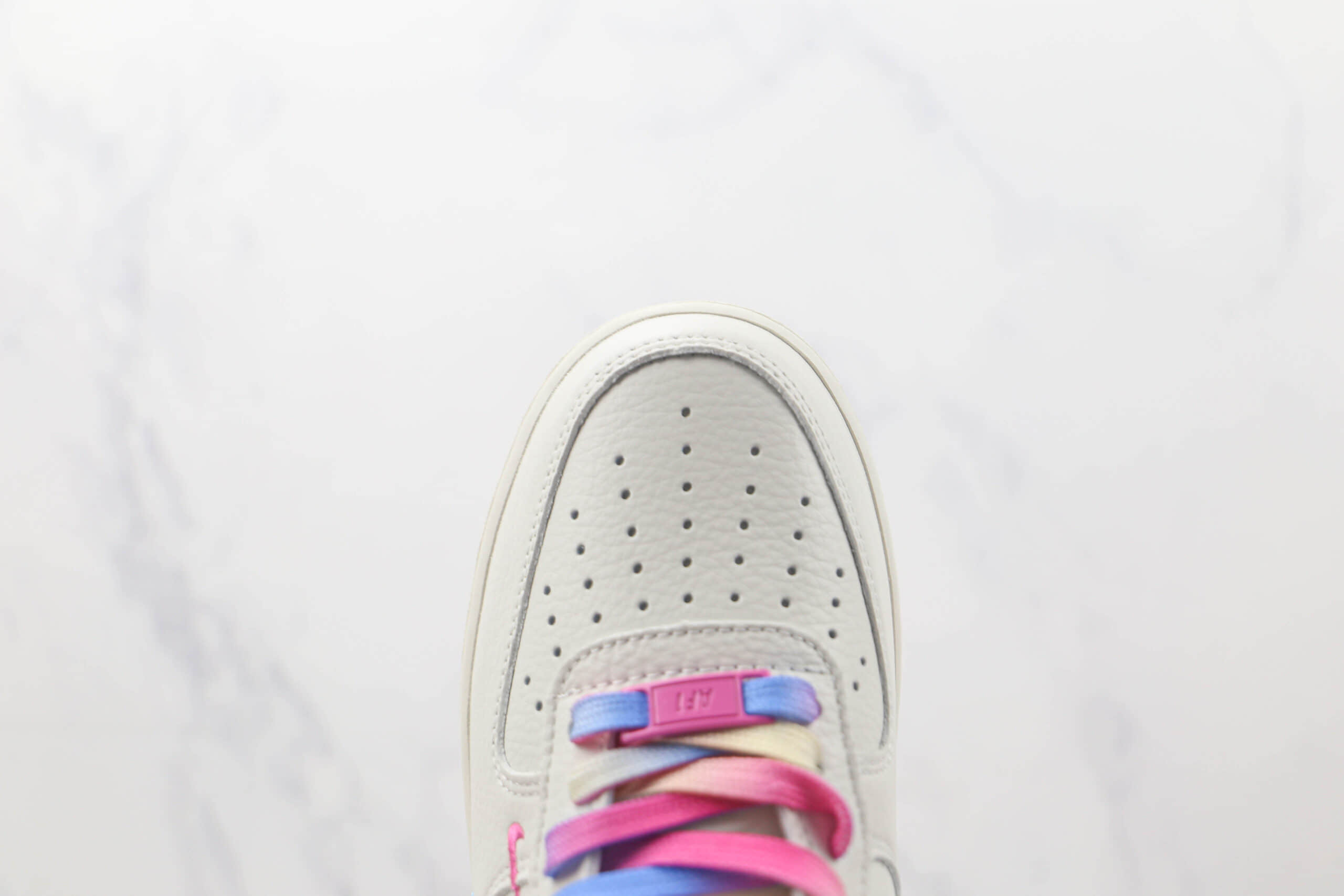 耐克Nike Air Force1莆田纯原复刻版本低帮空军一号蓝粉双钩板鞋内置气垫原盒原标 货号:KU0902-112