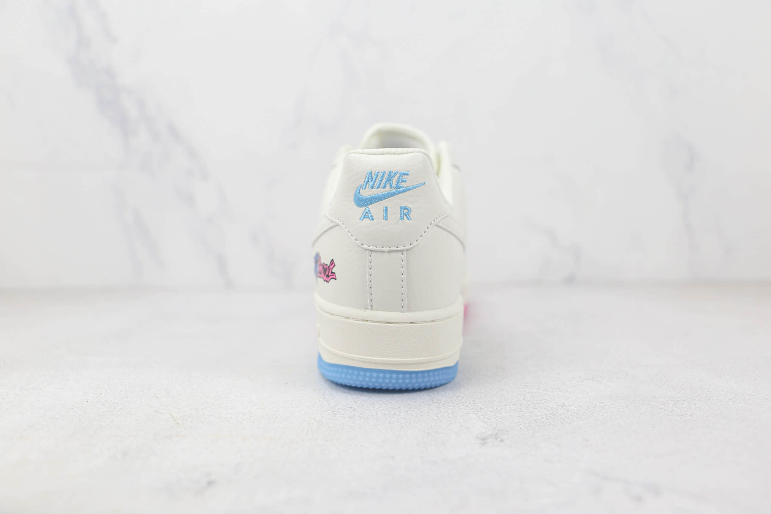 耐克Nike Air Force1莆田纯原复刻版本低帮空军一号蓝粉双钩板鞋内置气垫原盒原标 货号:KU0902-112
