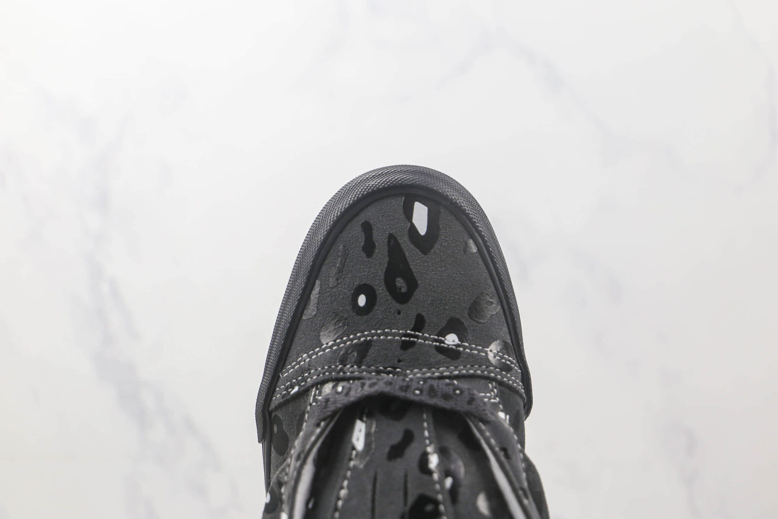 万斯VANS x Imran Potato联名款纯原版本低帮灰色豹纹面包鞋 万斯联名款低帮硫化板鞋 货号:VN0A7Q5JB3M