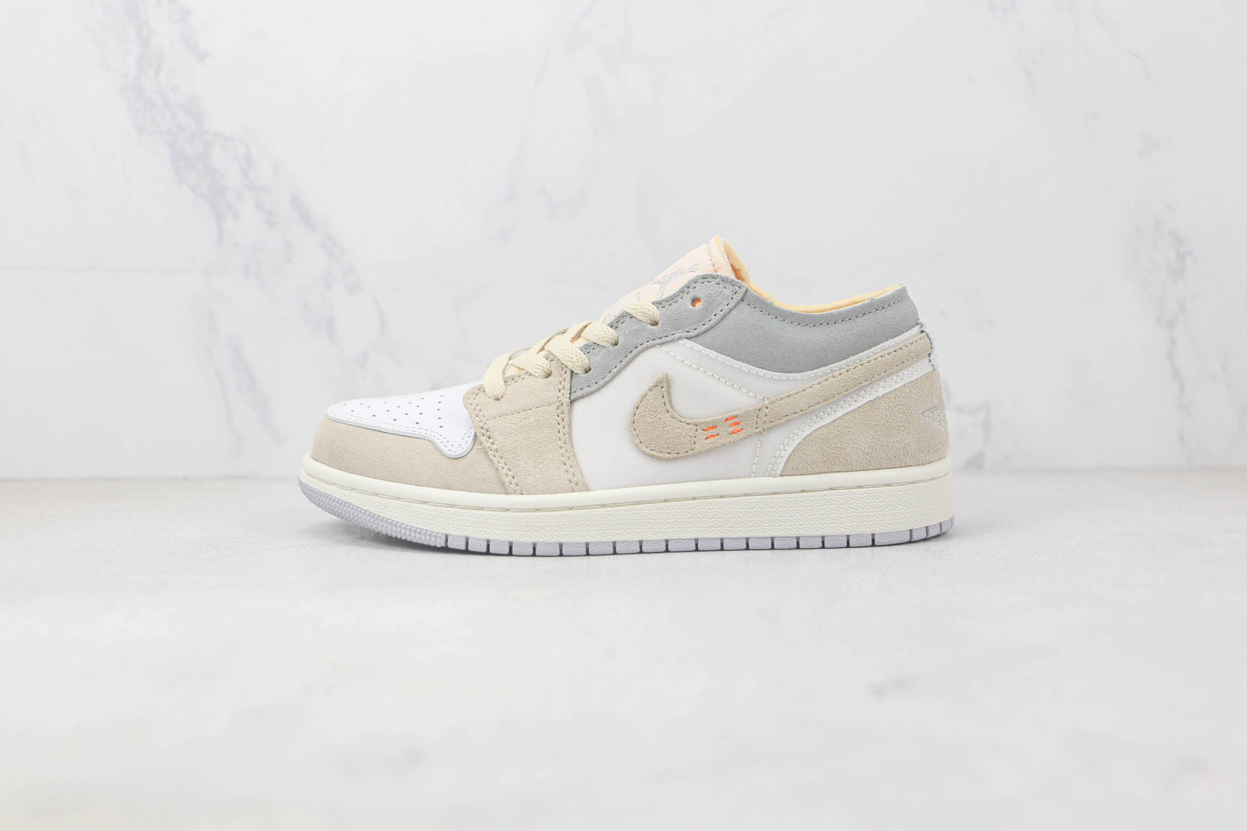 乔丹Air Jordan 1 Low SE Craft White and Phantom纯原版本低帮AJ1白灰色休闲板鞋 莆田AJ工厂批发 货号：DN1635-100