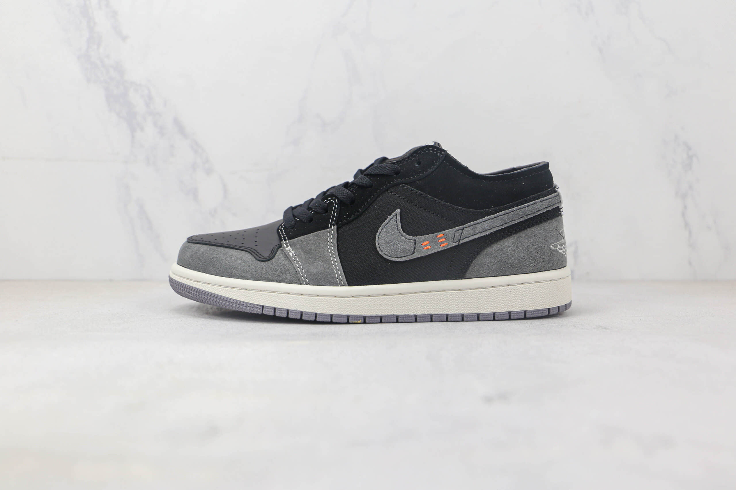 乔丹Air Jordan 1 Low SE Craft White and Phantom纯原版本低帮AJ1黑灰色休闲板鞋 乔丹AJ1工厂货源 货号:DN1635-001