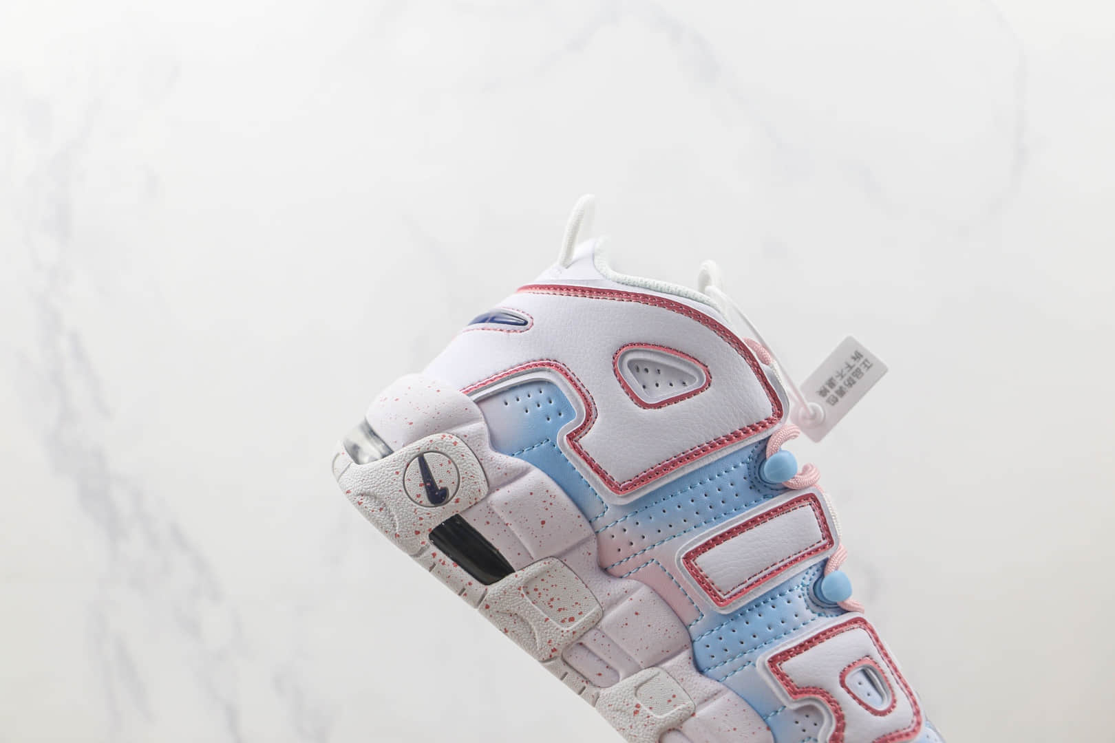耐克Nike Air More Uptempo纯原版本皮蓬菊花蓝粉渐变篮球鞋 耐克皮蓬实战篮球鞋 货号:DH9719-100